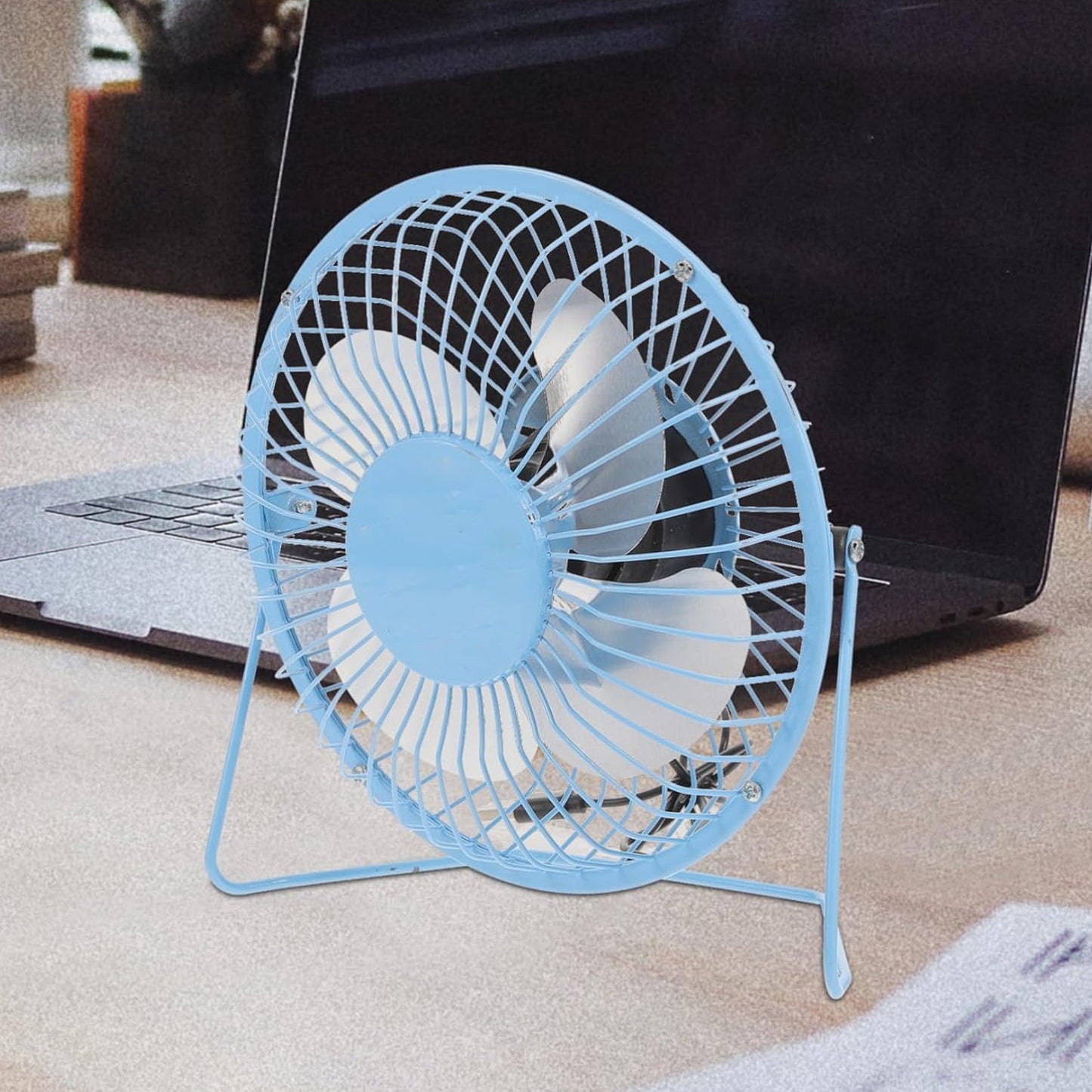 USB Table Desk Personal Metal Electronic Fan, Compatible with Computers, Laptops, Student Dormitory, Suitable For Office, School Use (1 Pc) - Springkart 