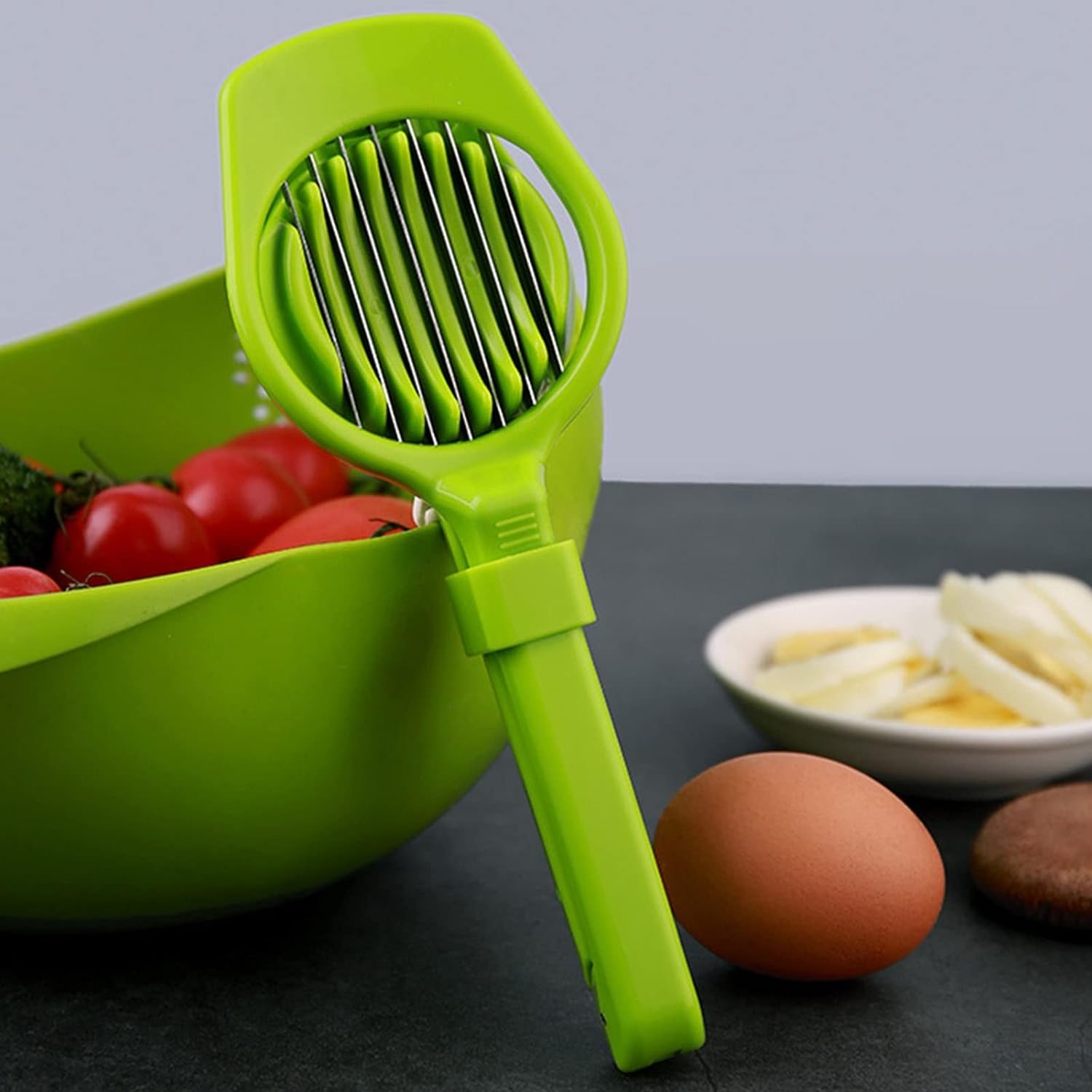 Multipurpose Slicer with Seven Blades, Egg Slicers Stainless Slicer, Strawberry, Tomato, Kiwi, Fruit Cutter, Divider Separator - Springkart 