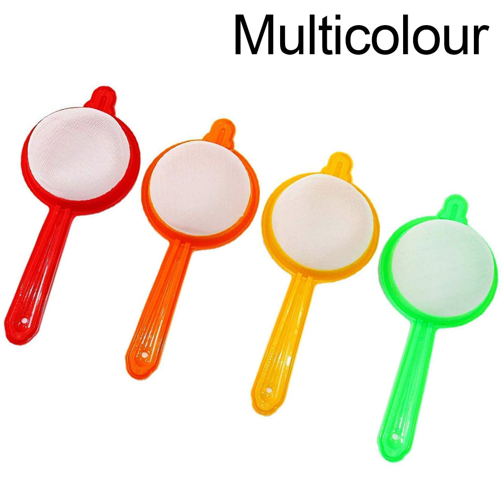 Assorted color strainers for tea and coffee, functional and fun.