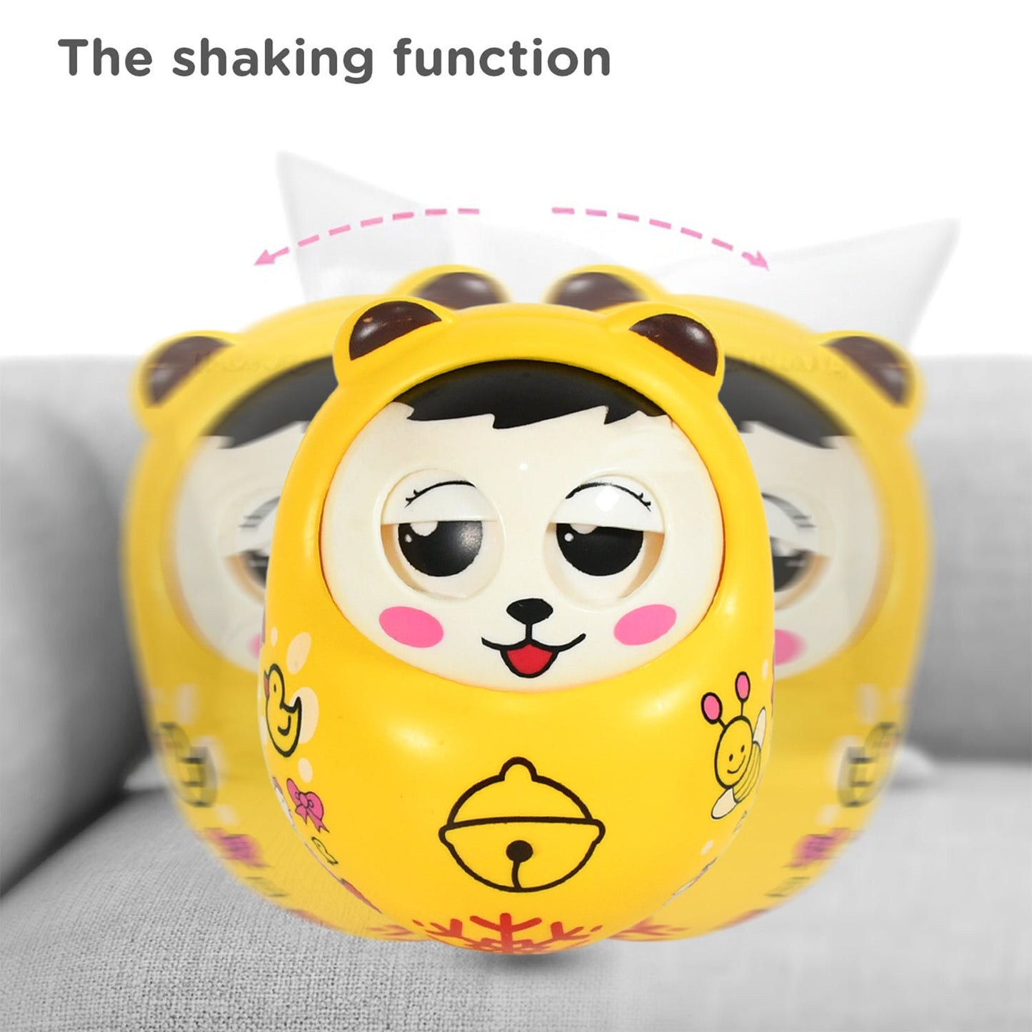 Musical Roly Poly Toys for Baby | Push and Shake Wobbling Toy with Music | Tumbler Doll Toy for Babies | Sound Balancing Doll Toys for Baby Boys, Girls 8+ Months Multicolor (1 Pc) - Springkart 