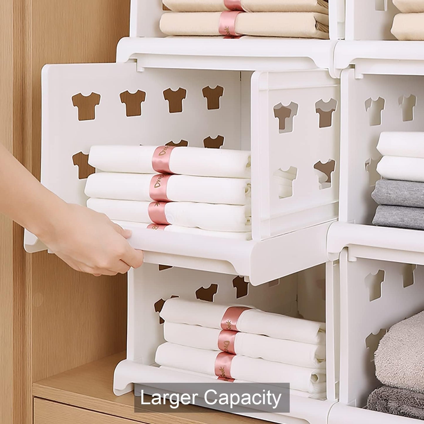 3 Layer Stackable Multifunctional Storage,for Clothes Foldable Drawer Shelf Basket Utility Cart Rack Storage Organizer Cart for Kitchen, Pantry Closet, Bedroom, Bathroom, Laundry(3 Layer 1 Pc) - Springkart 