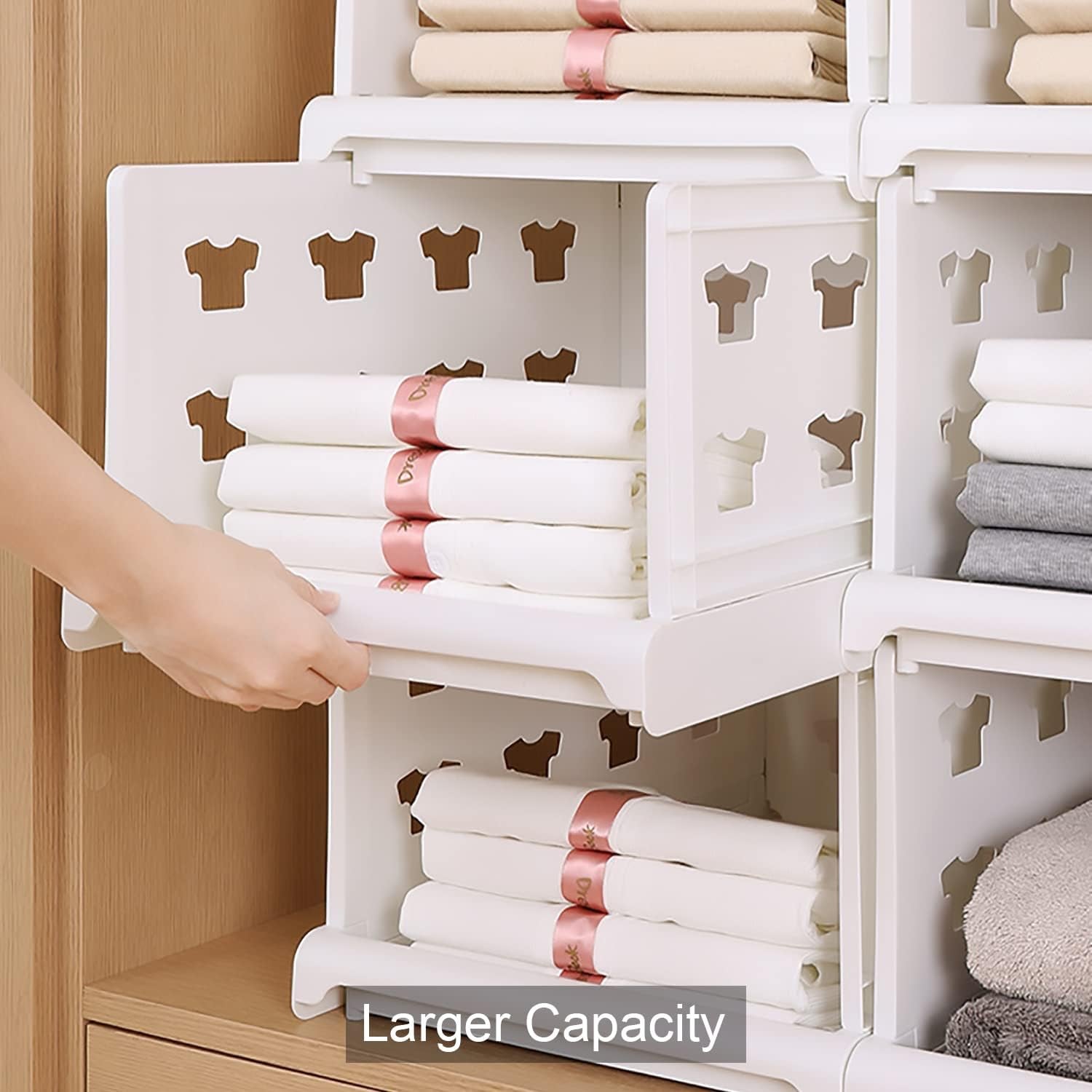 3 Layer Stackable Multifunctional Storage,for Clothes Foldable Drawer Shelf Basket Utility Cart Rack Storage Organizer Cart for Kitchen, Pantry Closet, Bedroom, Bathroom, Laundry(3 Layer 1 Pc) - Springkart 