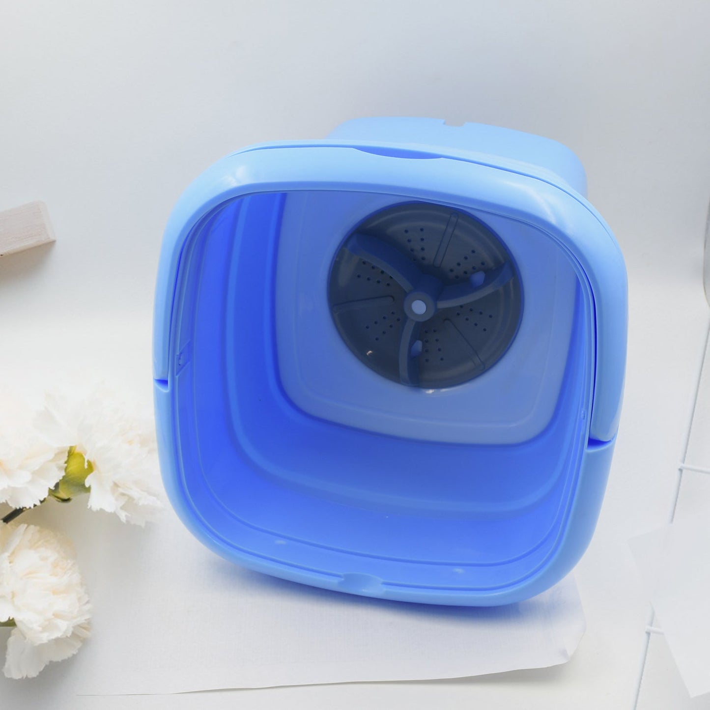 Mini Washing Machine Foldable Mini Washer with Drain Basket Portable Washing Machine Foldable for Laundry Travel Camping RV Baby Clothes - Springkart 