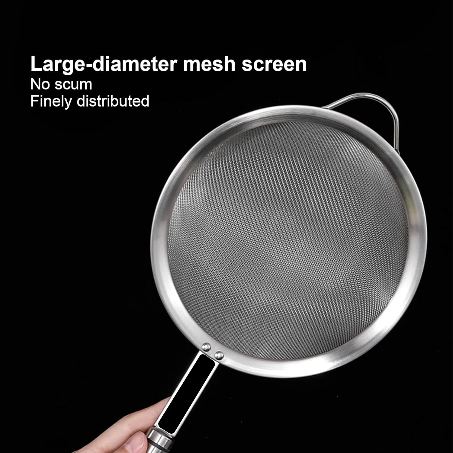 Mesh Sieve Quality Stainless Steel Fine Mesh Strainer with Sturdy Handle and Hook, Ideal for Tea Coffee, Rice, Powder, Fruit Etc Kitchen Food Kitchen Utensil - Springkart 