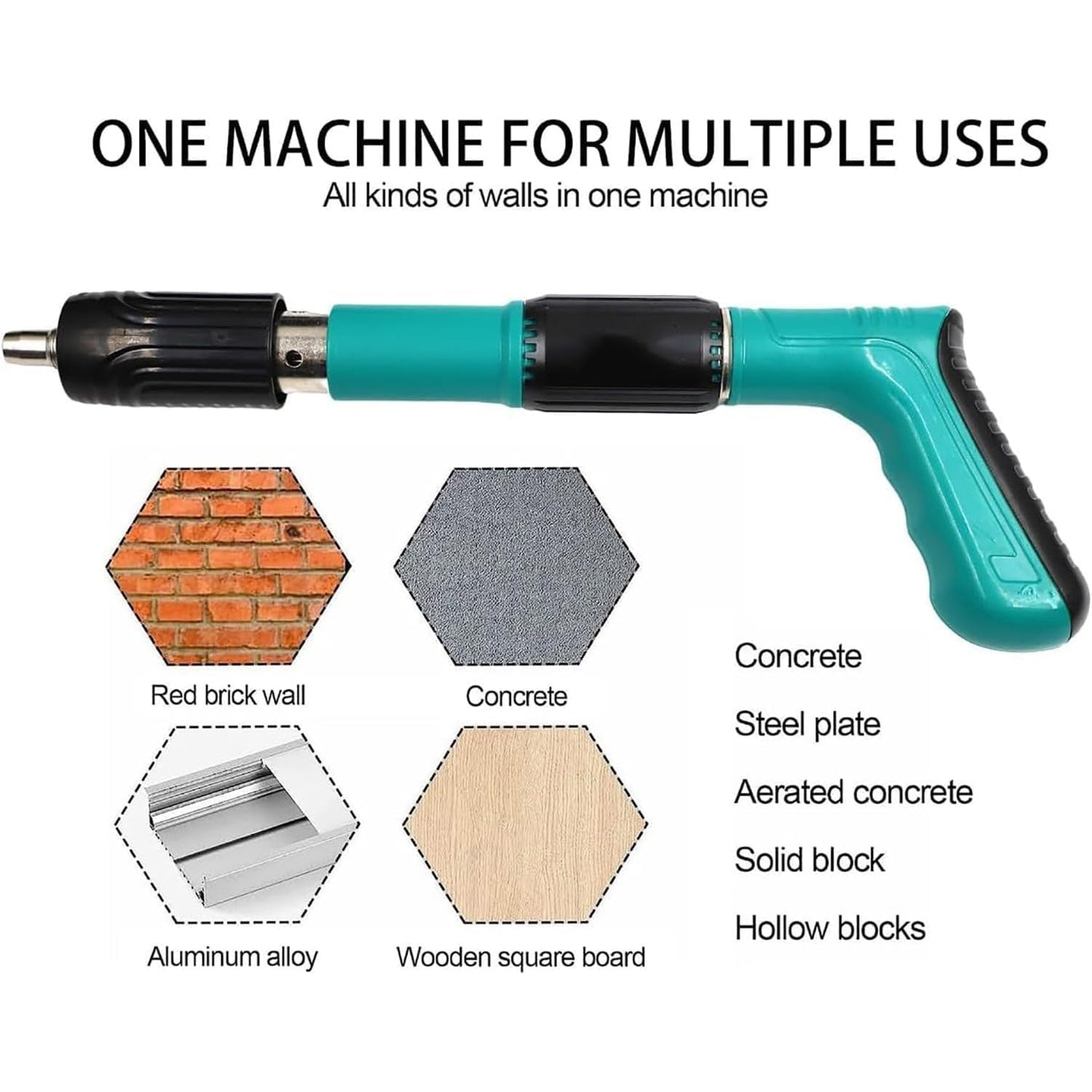 Manual Steel Nails Gun, Nail Wall Fastening Tool with 50 Nails (1 Set) - Springkart 