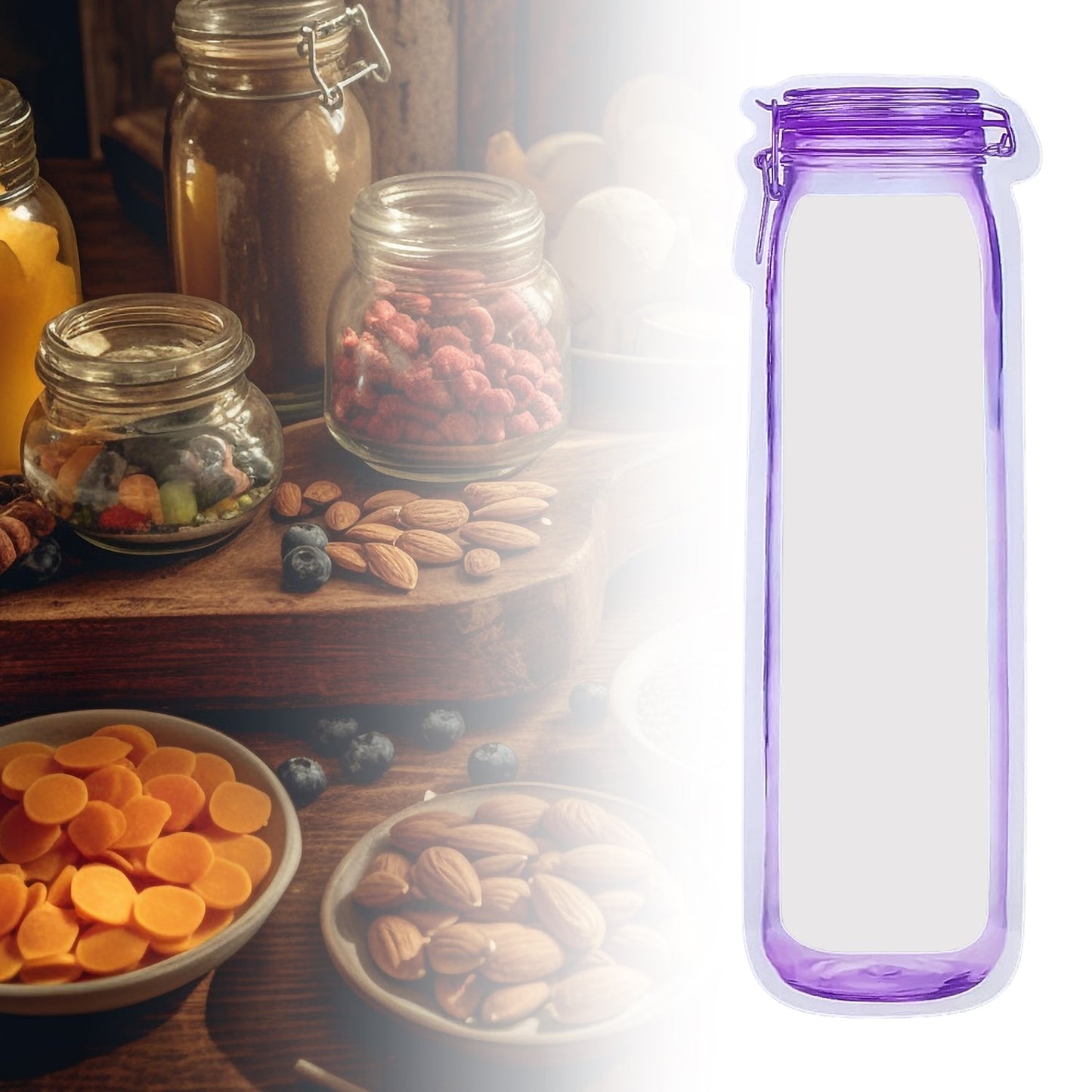Food Storage Bag Bottles Shape Ziplock Bags Reusable (1 Pc / 500 ML) - Springkart 