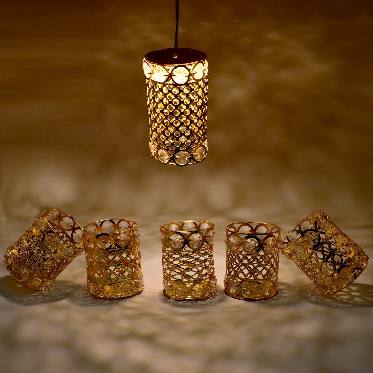 Large Dimond Layer Golden Jhoomer For Home Decoration - Springkart 