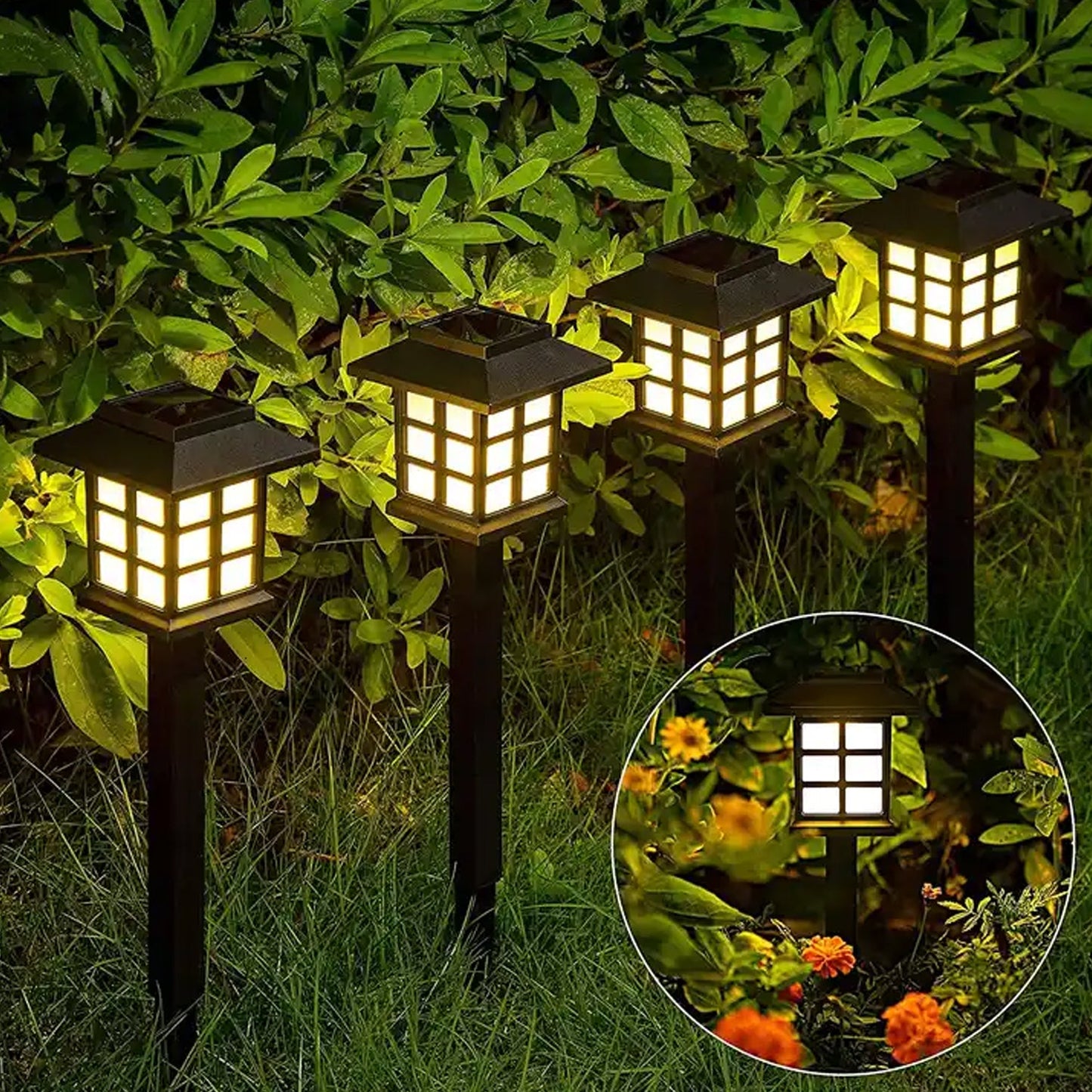 Big Solar Outdoor Lights, 6 Pack Waterproof Solar Pathway Lights, 10 Hrs Long-Lasting LED Landscape Lighting Solar Garden Lights, Solar Lights for Walkway Path Driveway Patio Yard & Lawn (6 Pc Set) - Springkart 