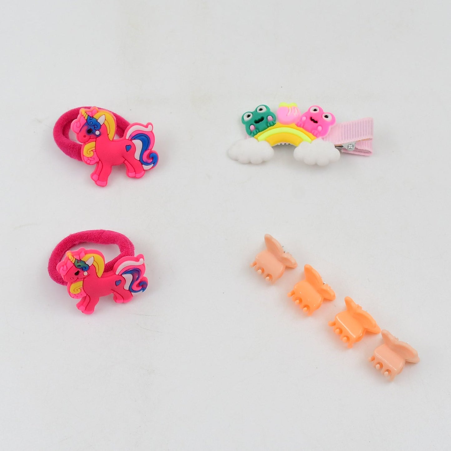 Cute Cartoon Plush Hairpin Set (7 Pcs Set / Mix Colour)