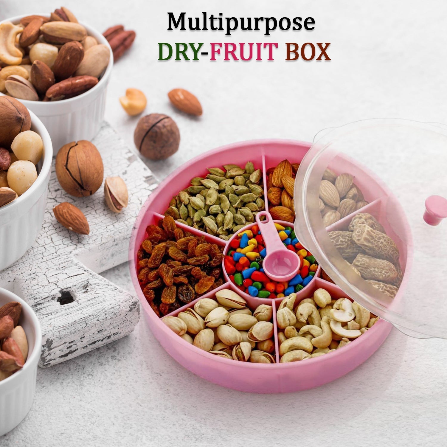 Multipurpose Dry-fruit and masala box with single spoon. - Springkart 