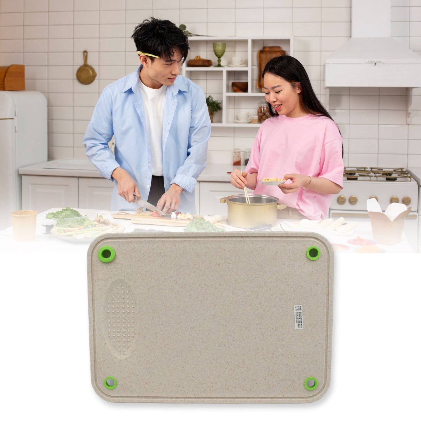 Kitchen Chopping Board Household Double-sided Cutting Board Knife Board Vegetable Cutting and Fruit Multi-purpose Plastic Sticky Board Cutting board - Springkart 