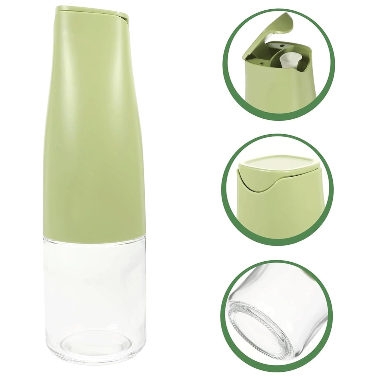 Oil Dispenser, 500ml Cooking Oil Dispensing Cruets, Oil Bottle with Automatic Open Lid, Cooking Oil Bottle for Kitchen Grilling Frying (500 ML) - Springkart 