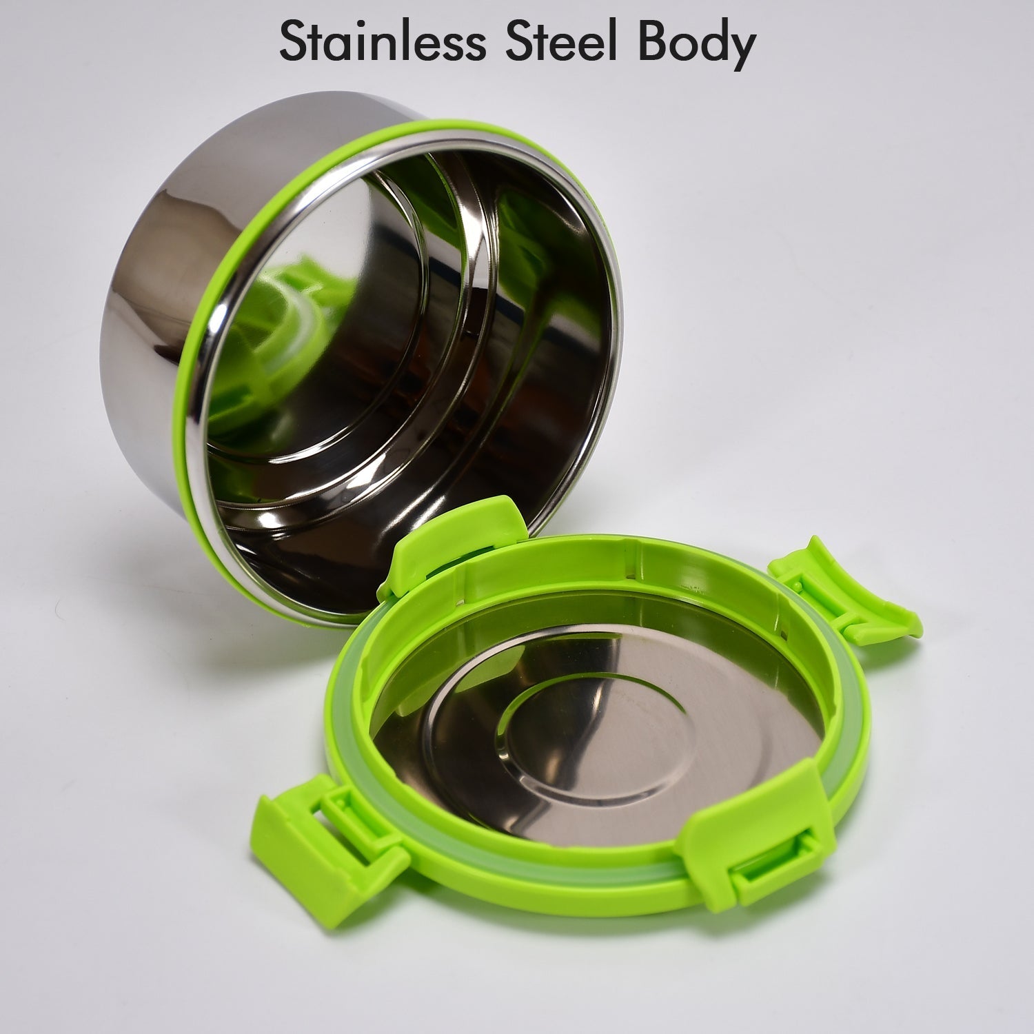 Ganesh Solo round 400 Stainless Steel Leak proof airtight Lunch Pack for Office & School Use - Springkart 