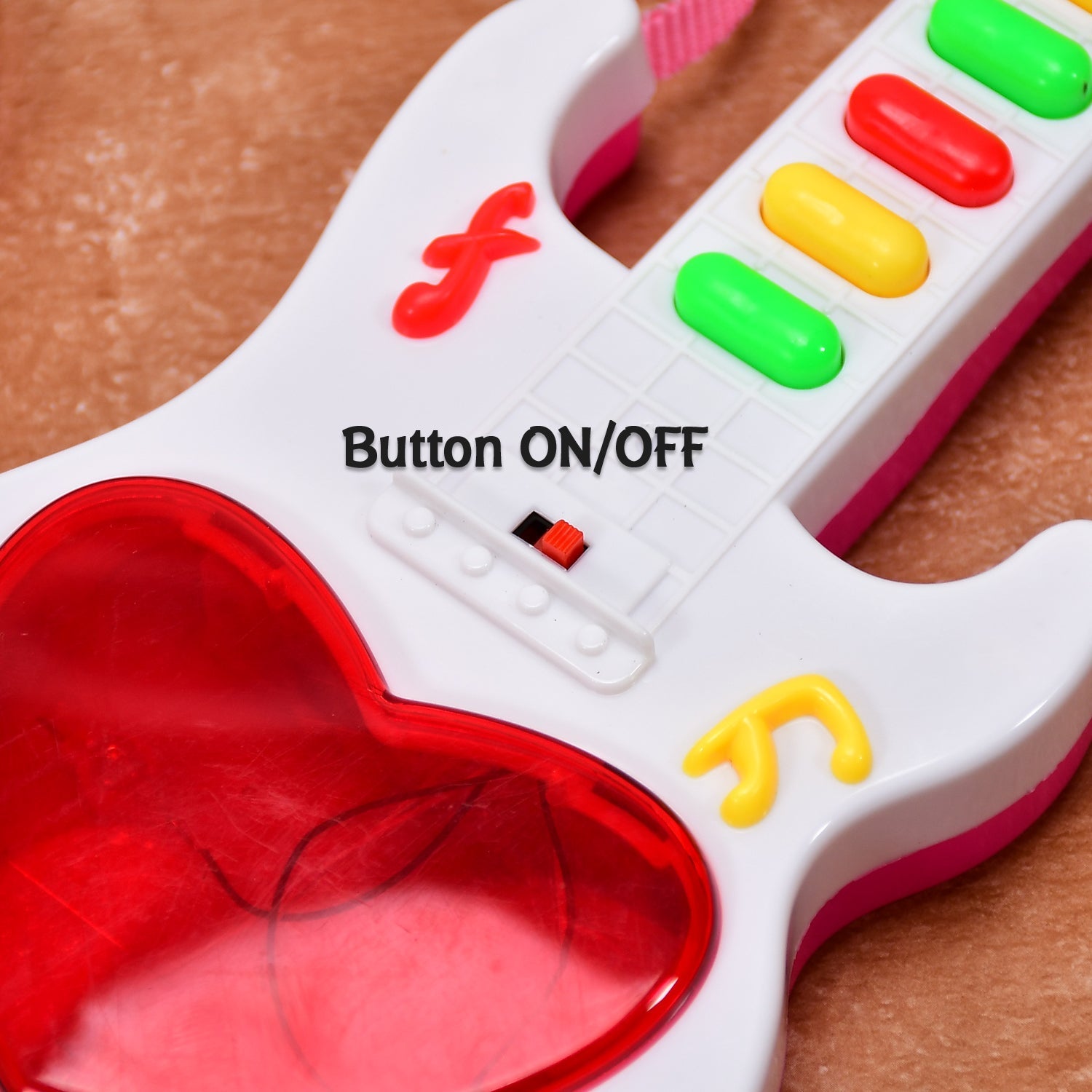 Battery Operated Musical Instruments Mini Guitar Toys and Light for 3+Years Old Kids. - Springkart 