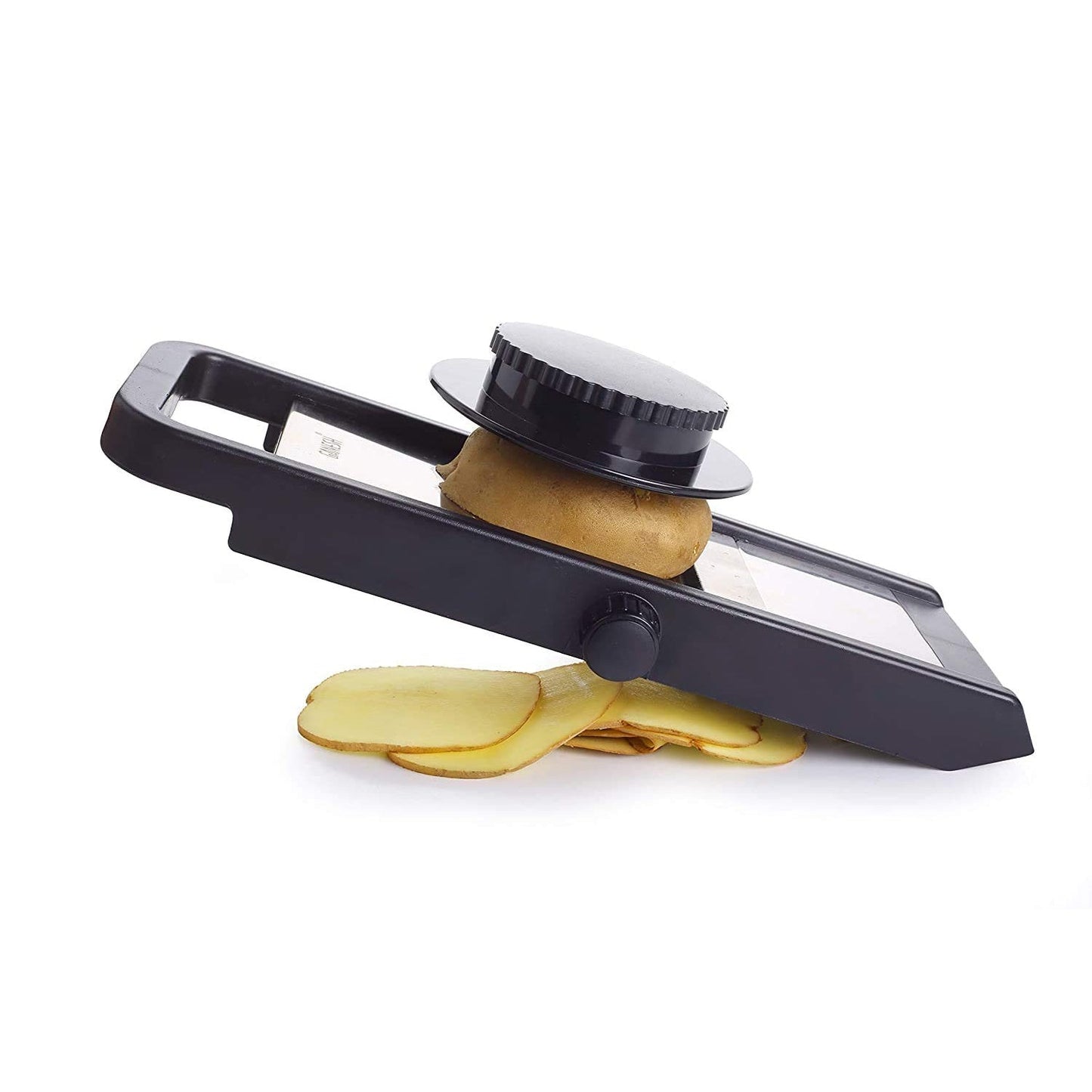 Ganesh Adjustable Plastic Slicer, 1-Piece, Black / Silver - Springkart 