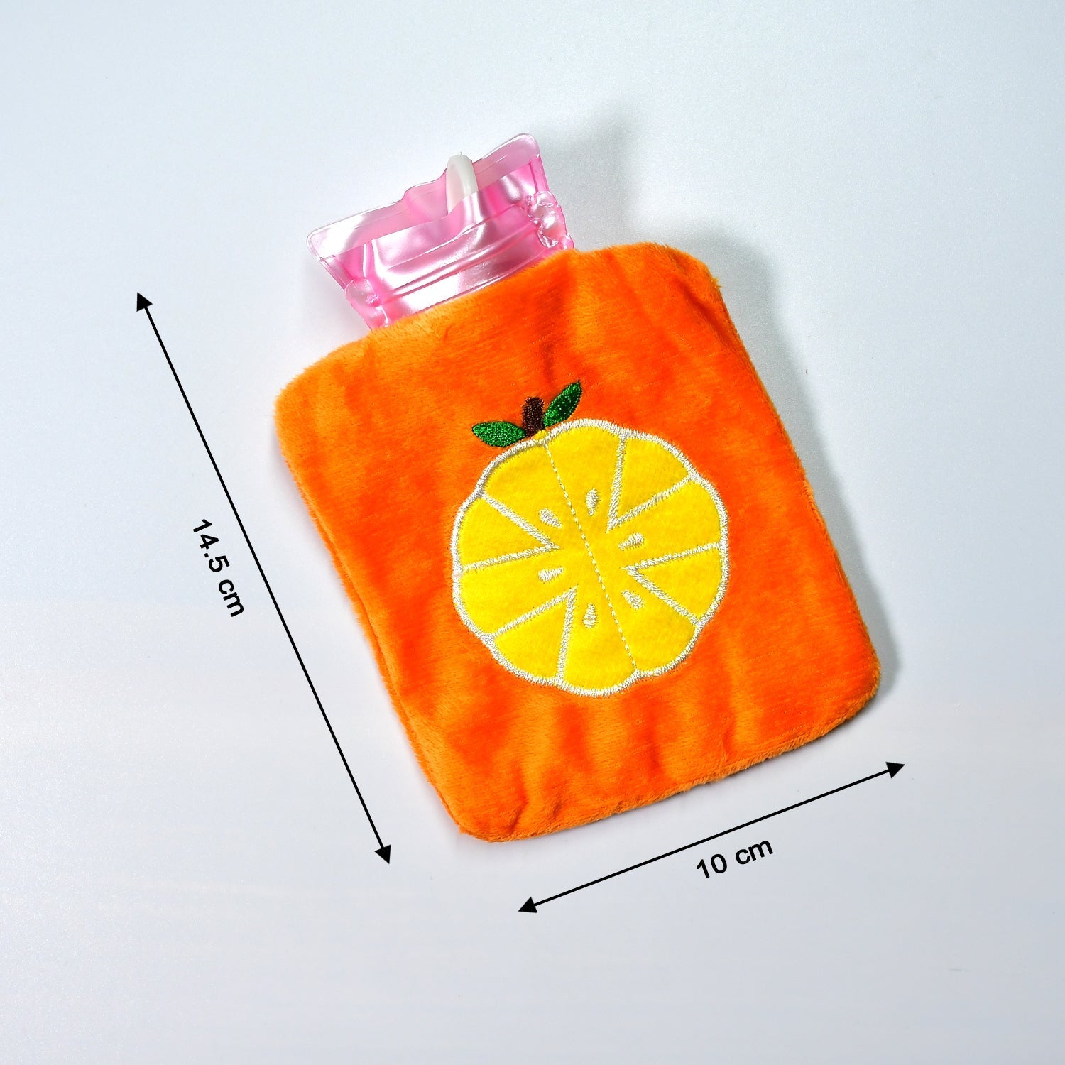 Orange small Hot Water Bag with Cover for Pain Relief, Neck, Shoulder Pain and Hand, Feet Warmer, Menstrual Cramps. - Springkart 