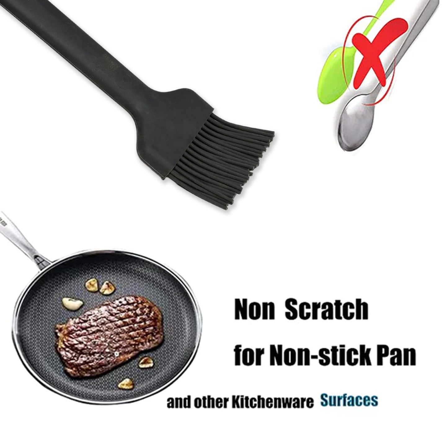 Silicone BBQ Basting & Baking Brush for Cooking, Pastry, Bread & Grill - Springkart 