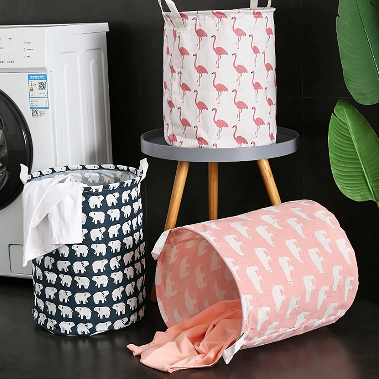 Durable and Collapsible Laundry storage Bag with Handles Clothes & Toys Storage Foldable Laundry Bag for Dirty Clothes. - Springkart 
