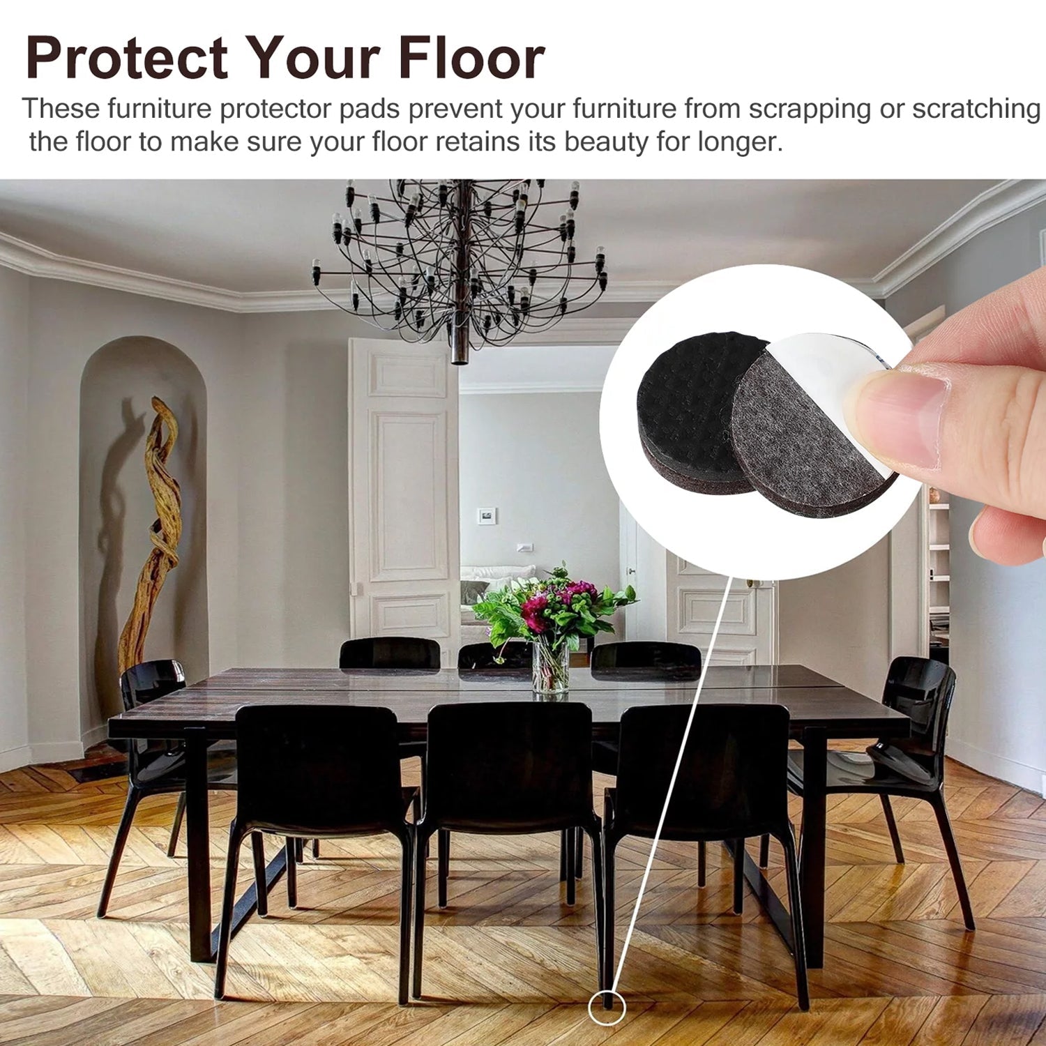FURNITURE PAD ROUND FELT PADS FLOOR PROTECTOR PAD FOR HOME & ALL FURNITURE USE - Springkart 