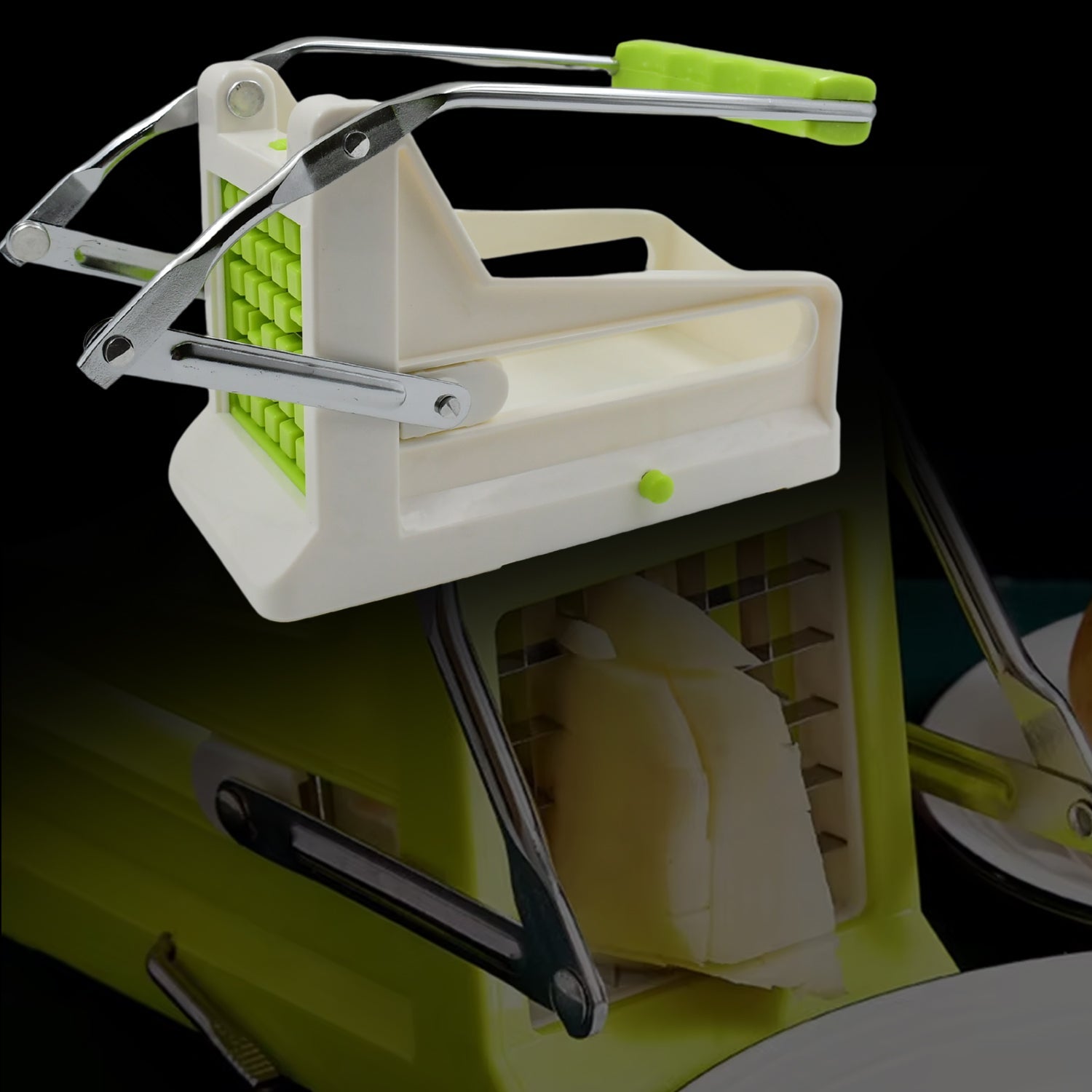 French Fry Cutter, Great with Vegetables, Potato Fries Cutter Professional Vegetable Cutter Stainless Steel Cutter Potato, Onions, Carrots, Cucumbers, Fruits Potato Cutter (1 pc) - Springkart 