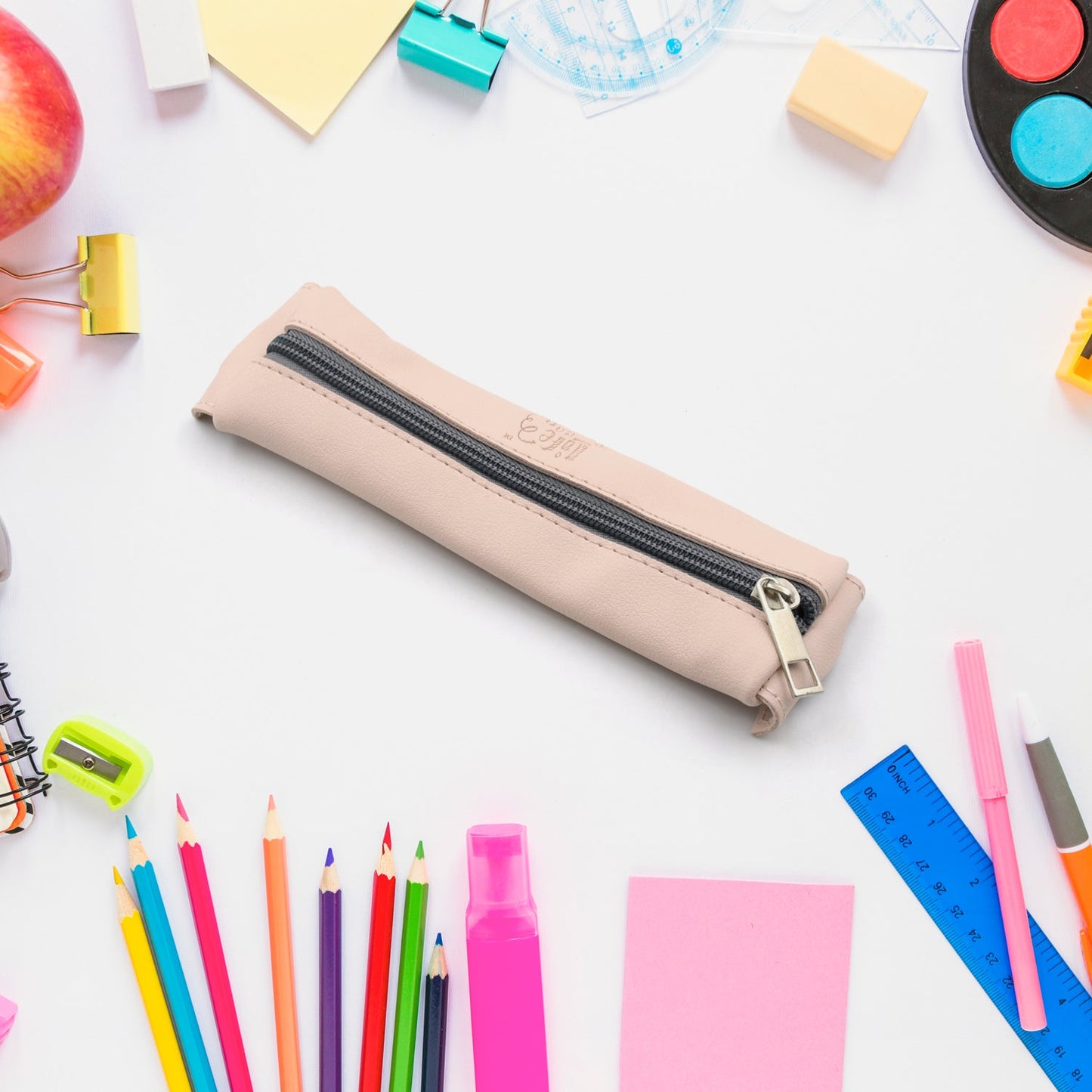 Leather Pencil Case high-quality leather pencil pouch ideal of School (1Pc) - Springkart 
