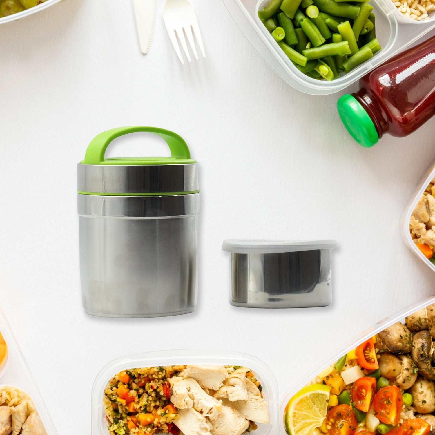 LEAK-PROOF THERMOS FLASK FOR HOT FOOD, WARM SOUP CUP, VACUUM INSULATED LUNCH BOX, FOOD BOX FOR THERMAL CONTAINER FOR FOOD STAINLESS STEEL (1.6 L) - Springkart 