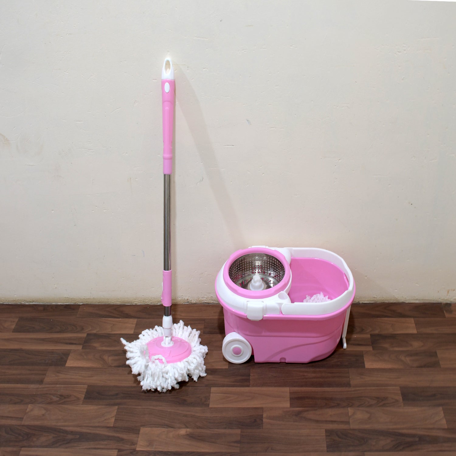 Spin Mop with Bucket for Floor Cleaning - Magic Mop Set with Steel Spin, Mop Stick, and Bucket for Home & Office - Springkart 
