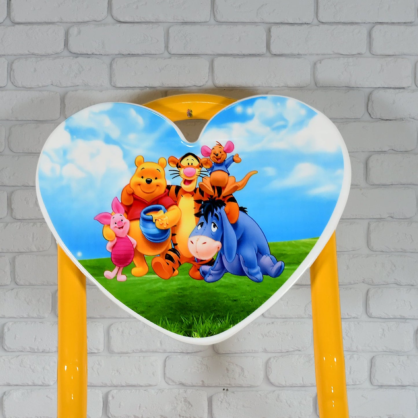 Heart Shape Kids Chair Cartoon Printed Foldable Kids / Children Folding Chair for Playrooms, Schools, Daycares, and Home. Metal and Fibre Body Picnic Beach Camping Chair (1 Pc)