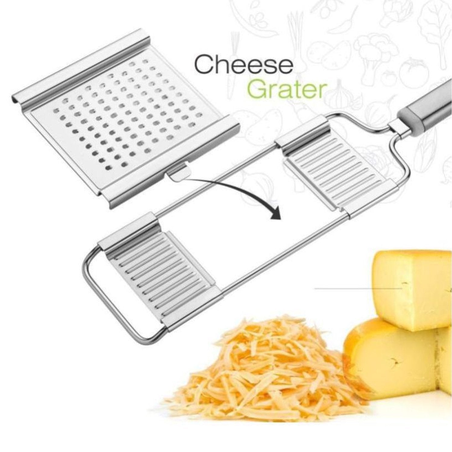 Multipurpose 3 in1 Stainless Steel Grater and Slicer - Springkart 