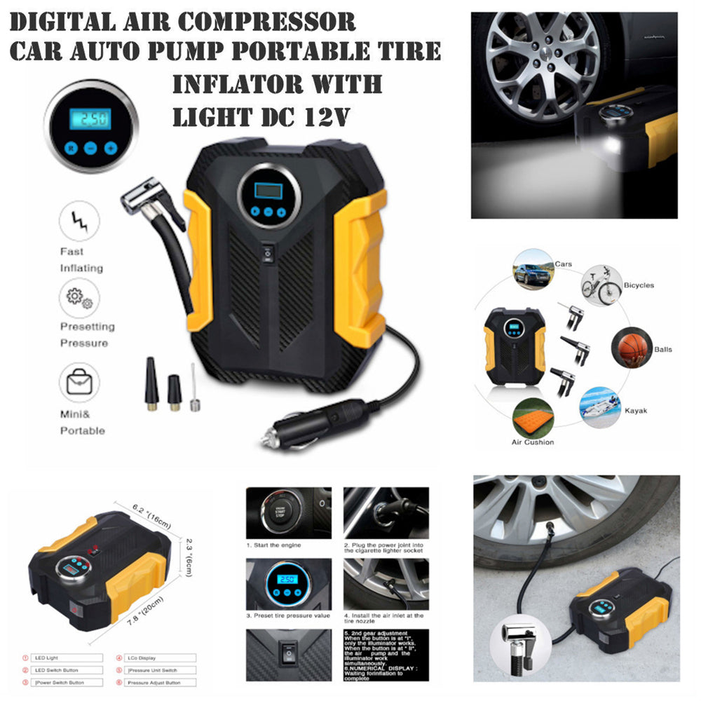 Portable Electric Car Air Compressor Pump for Car and Bike Tyre - Springkart 