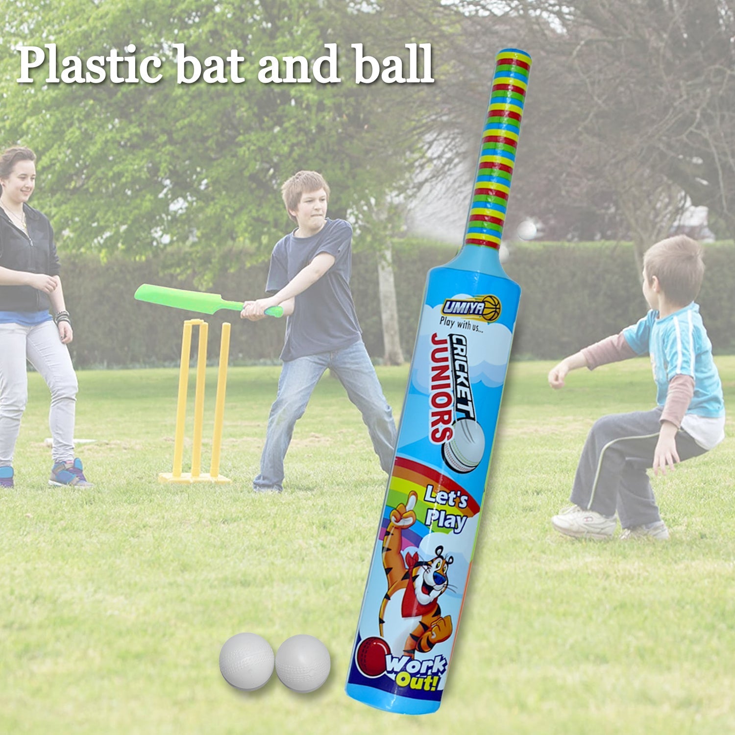 Combo of Light Weight Plastic Bat, Ball & Hockey for Kids - Springkart 