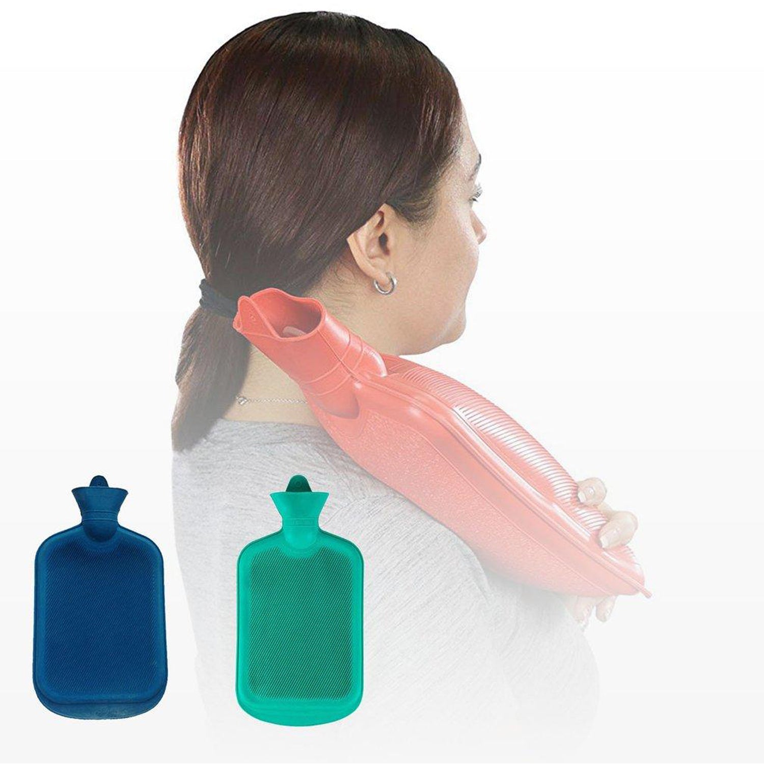 Reliable medium-sized rubber hot water bag for easy heating and soothing pain.