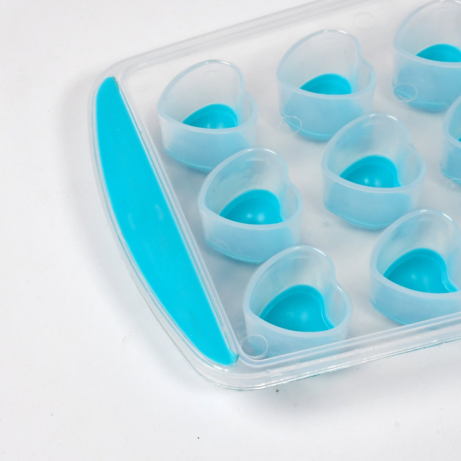 Silicone ice tray with heart-shaped cubes