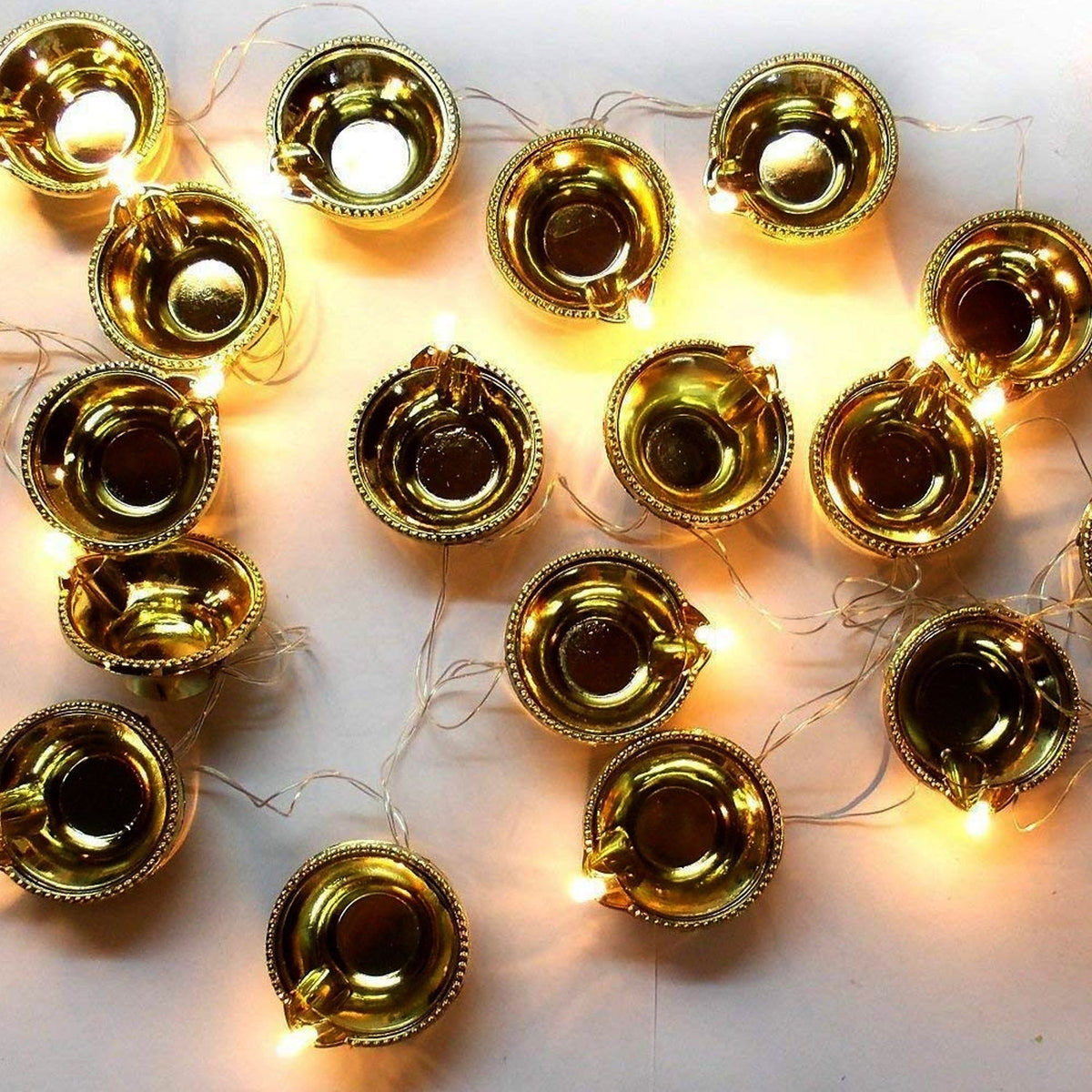 LED Diya Series Light, Fairy Lights for Diwali Decoration (16 Diya) - Springkart 