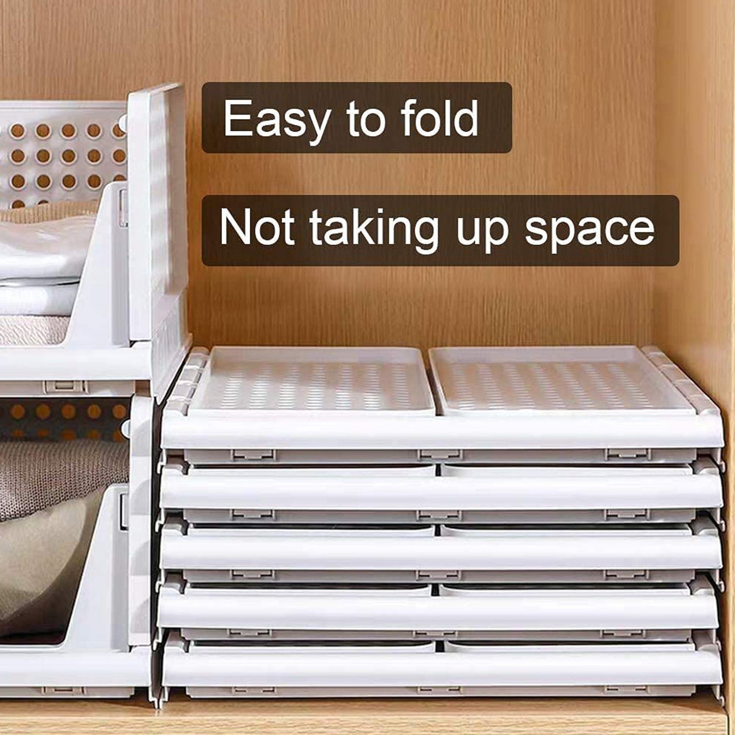 3 Layer Clothes Organizer for Wardrobe Cupboard Organizer for Clothes Foldable and Stackable Closet Organizer Drawer Organizer for Clothes, Multi Purpose Plastic Drawer - Springkart 