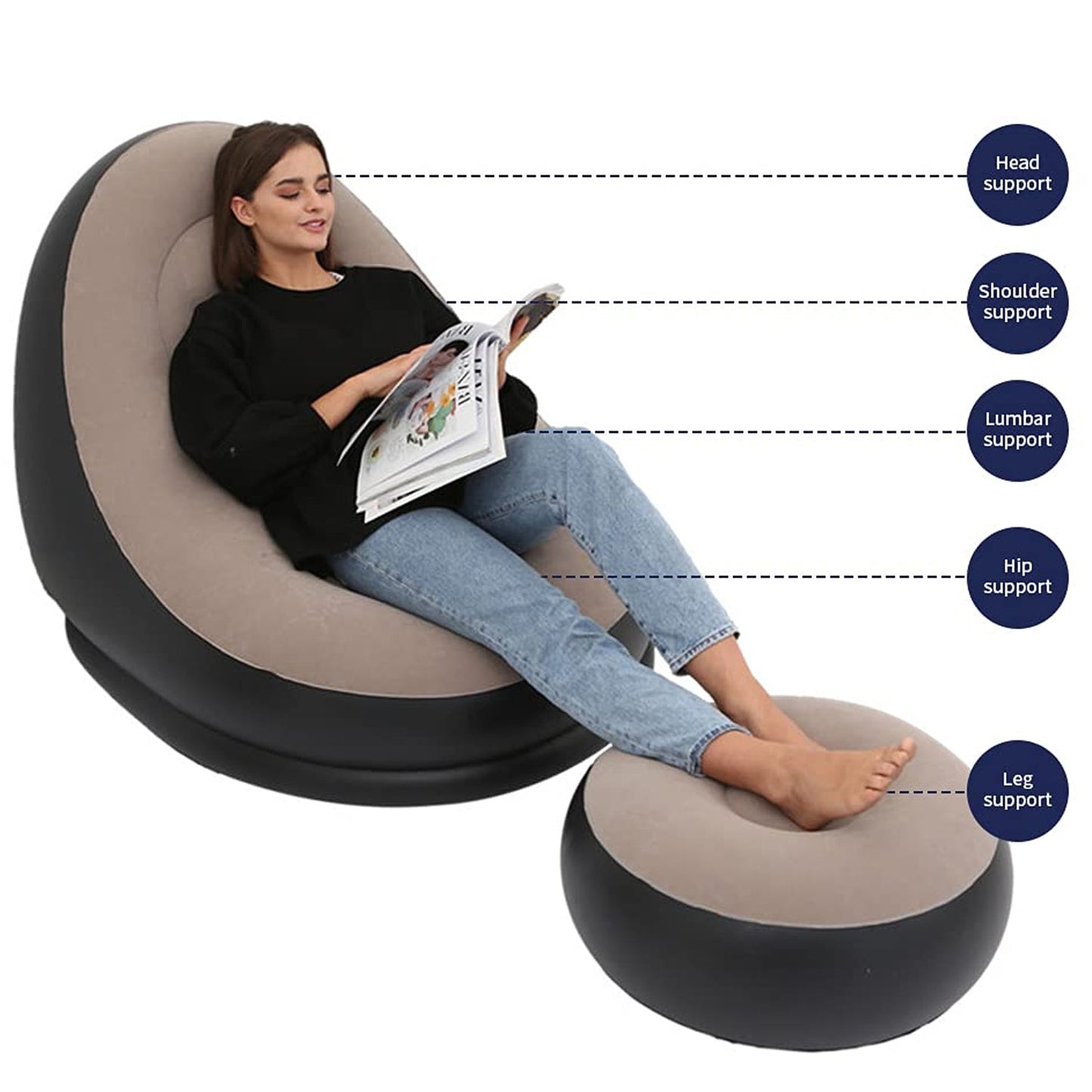 Portable Indoor/Outdoor Air Sofa, couch - Springkart 