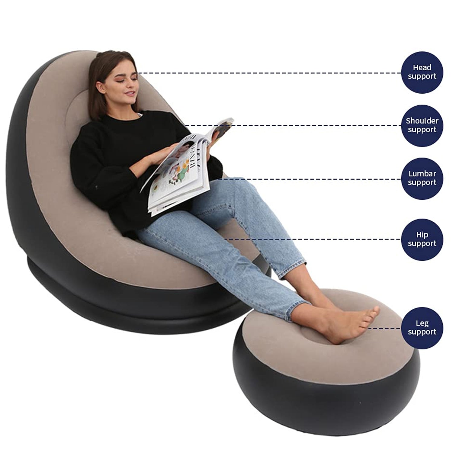 Portable Indoor/Outdoor Air Sofa, couch - Springkart 