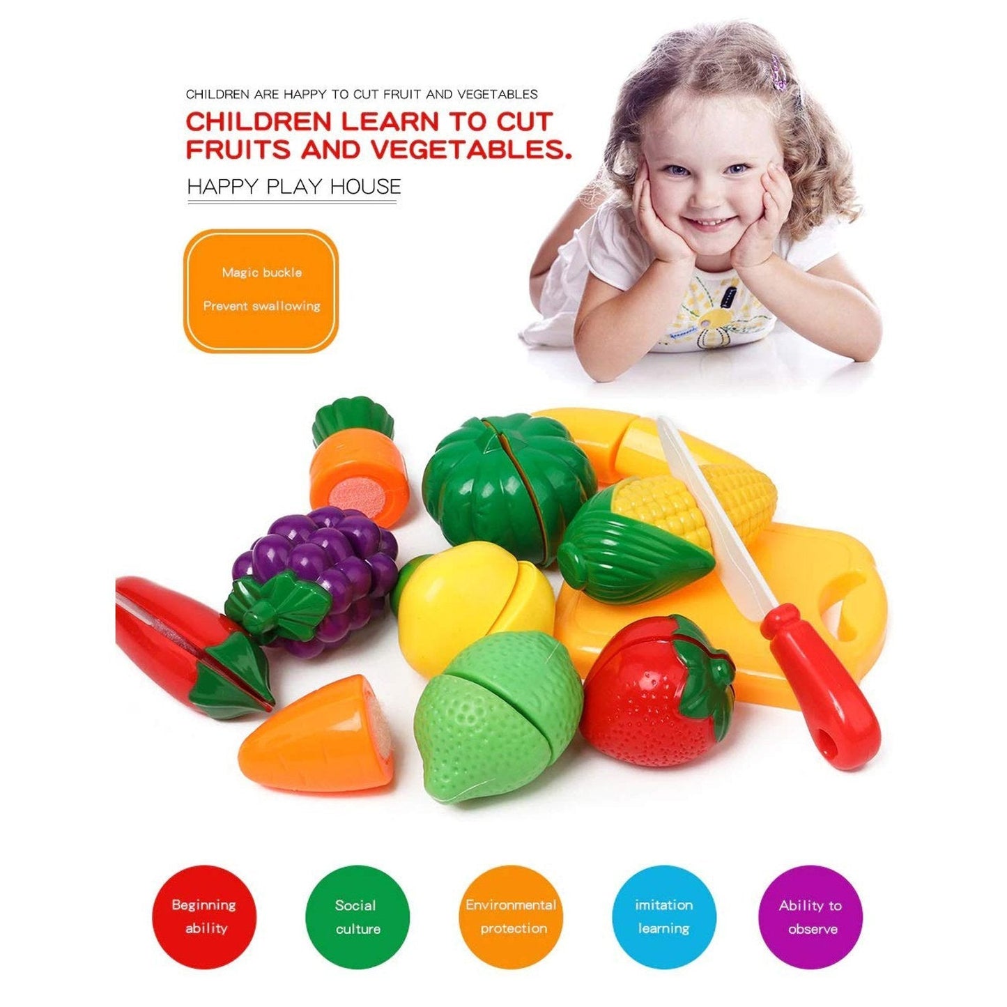 Plastic Fruits N Veggies Exclusive Collection of Realistic Sliceable Fruits - Springkart 
