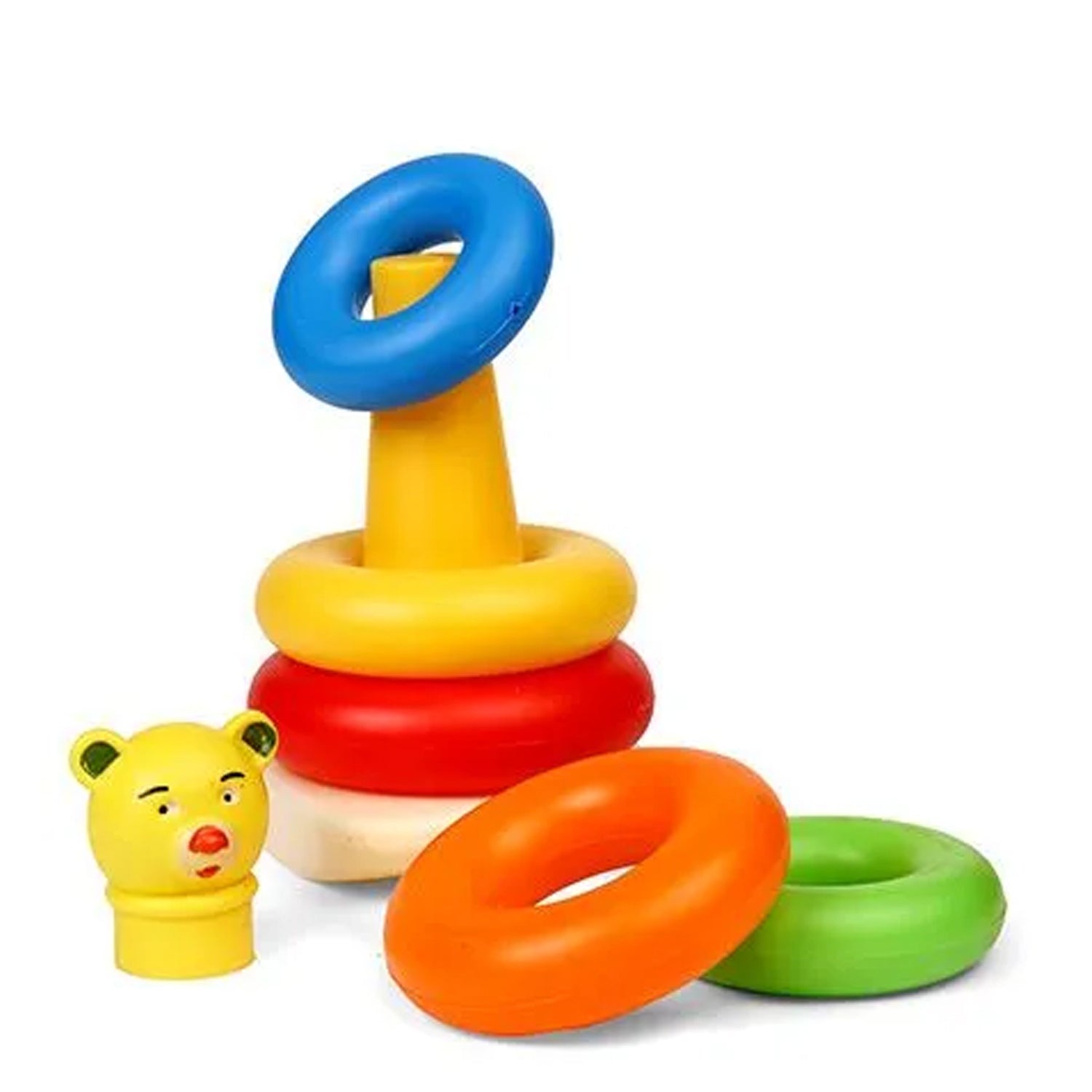 Plastic Baby Kids Teddy Stacking Ring Jumbo Stack Up Educational Toy 5pc - Springkart 