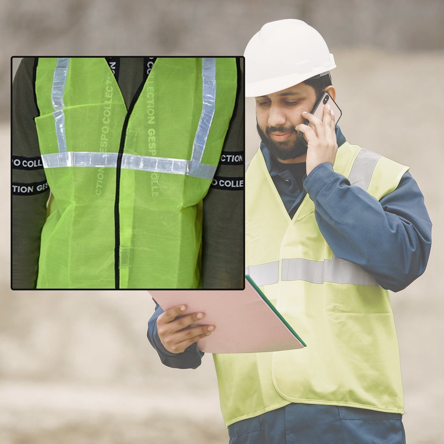 Green Safety Jacket for Construction Protection - Springkart 