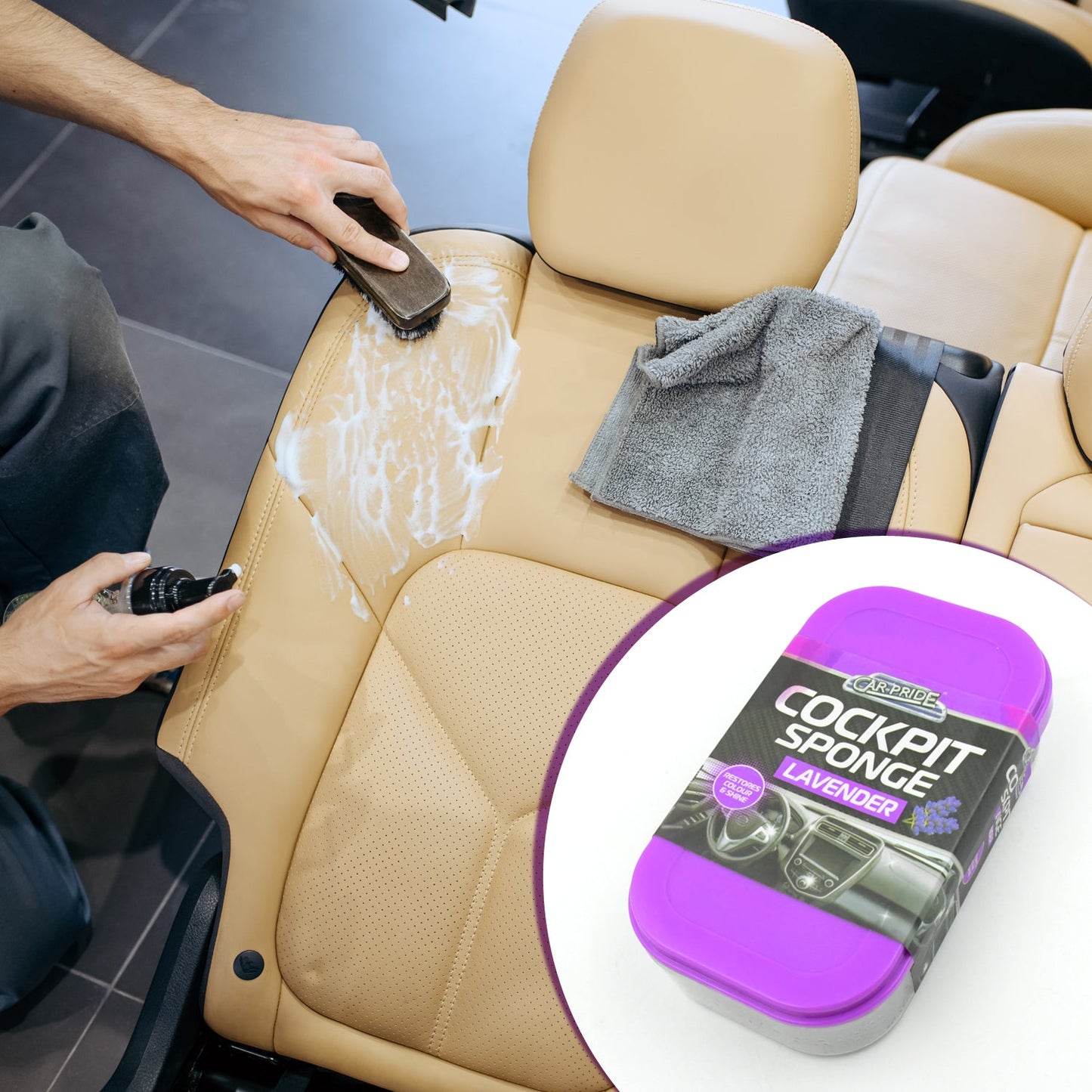 Cockpit Sponge - Polishing Sponge Cleaning Sponge Foam Perfect for Car Polish, Dust Cleaner Car Accessories for Women Men Car Cleaning Supplies Auto Detailing Tools, Sponge Perfect for Car Polish, Paint Care, Washing (1 Pc) - Springkart 