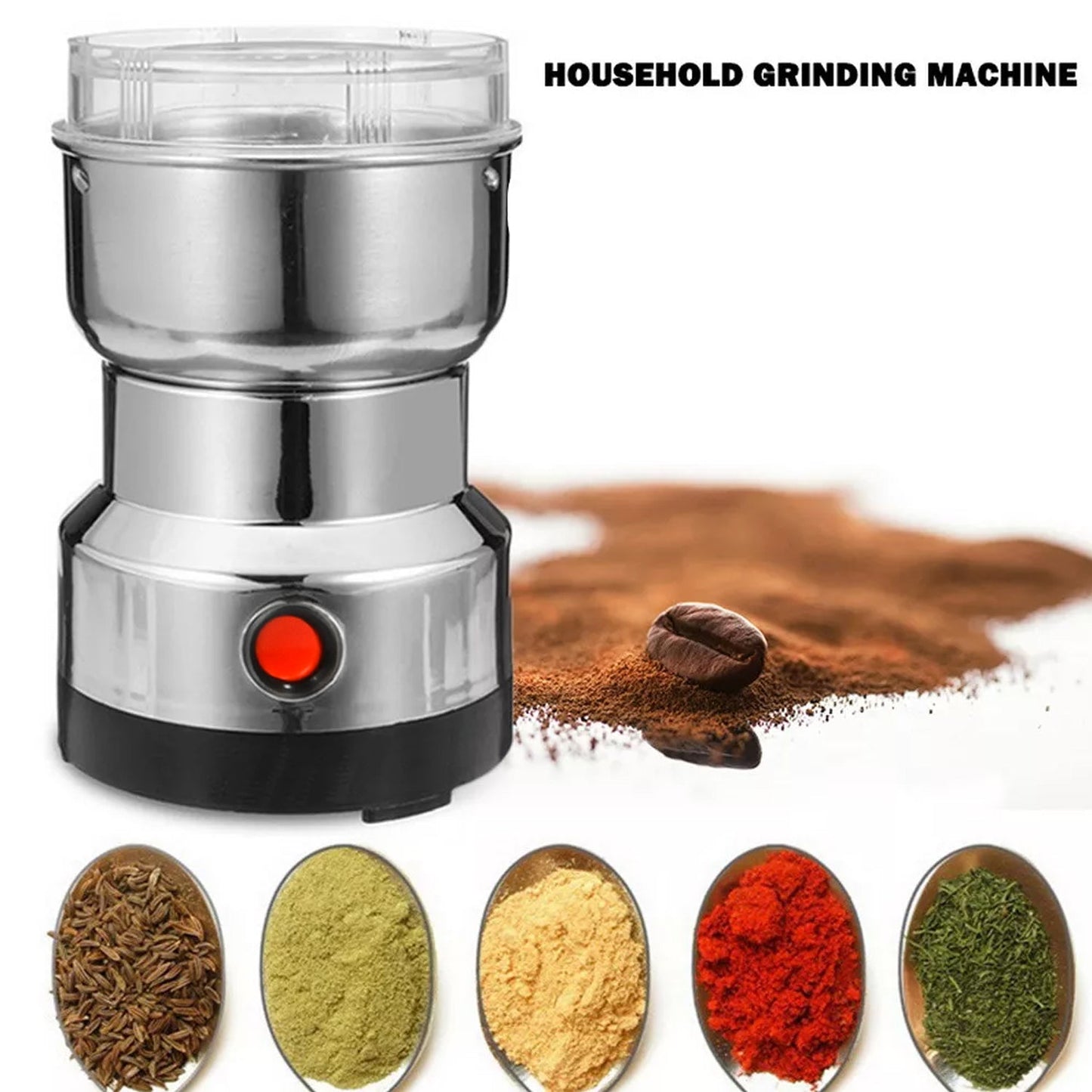 Multifunction Grinder Machine Electric Cereals Grain Mill Spice Herbs Grinding Machine Tool Stainless Steel Electric Coffee Bean for Home - Springkart 