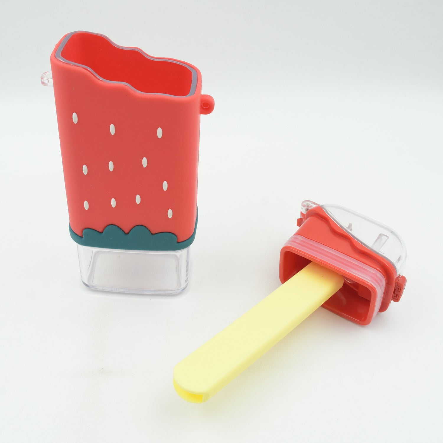 Portable Cute Water Bottle for Kids, Unique Ice Cream Shape water cup, Popsicle Shaped Plastic Kettle with Straw, Adjustable Shoulder Strap, BPA free, Leakproof (300 ML) - Springkart 