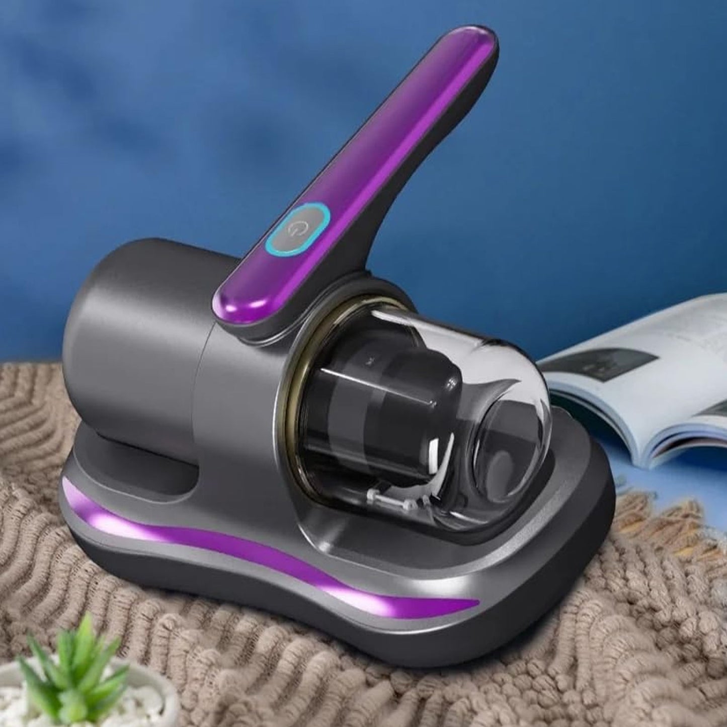 Powerful Suction Portable Handheld Vacuum Cleaner - Low Noise Vacuum Cleaner for Bed - Cordless Vacuum Cleaner for Car Seat Crevices Pillows, Mattresses, Sofas Wireless Anti Dust and Mite Cleaner - Springkart 