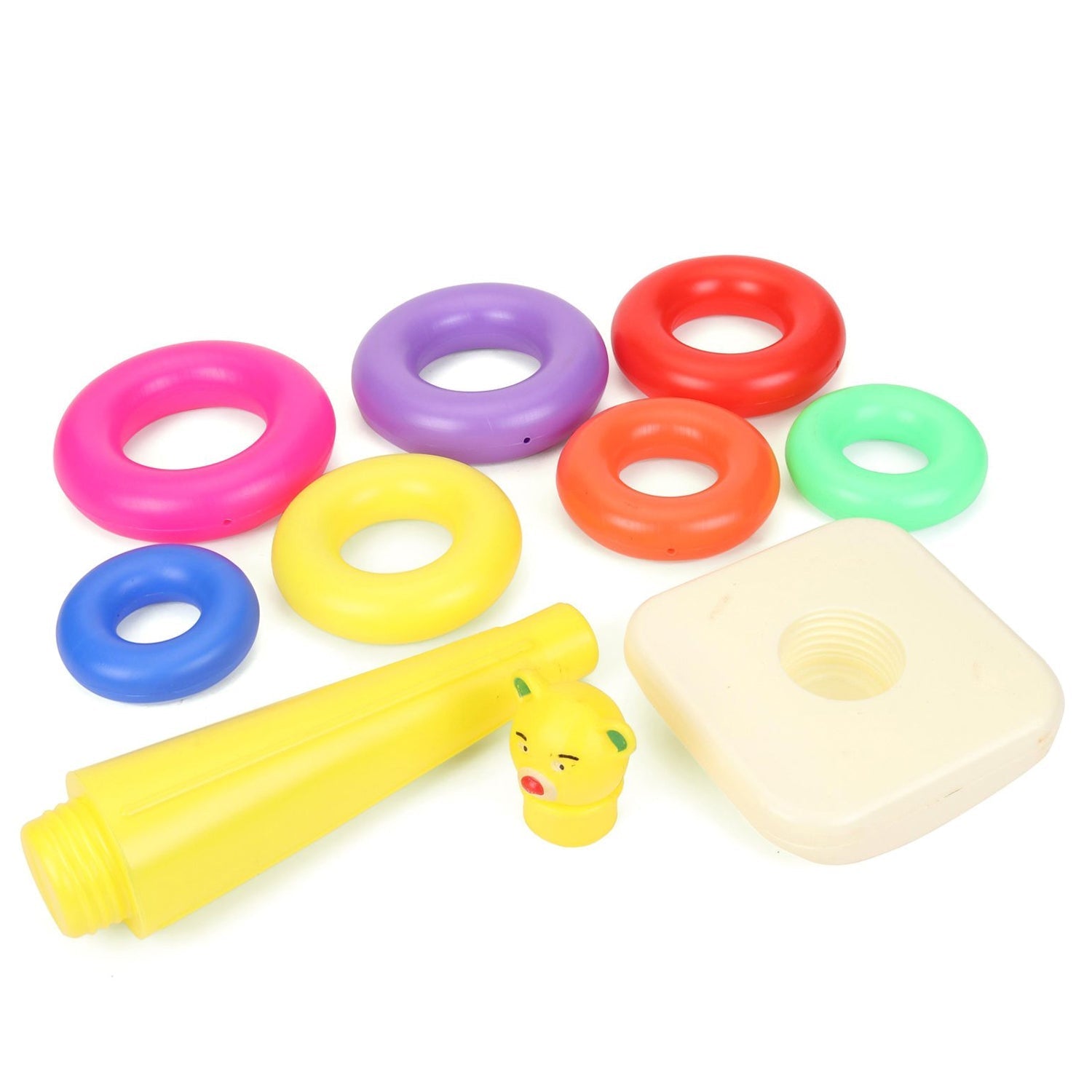 Plastic Baby Kids Teddy Stacking Ring Jumbo Stack Up Educational Toy 7pc - Springkart 