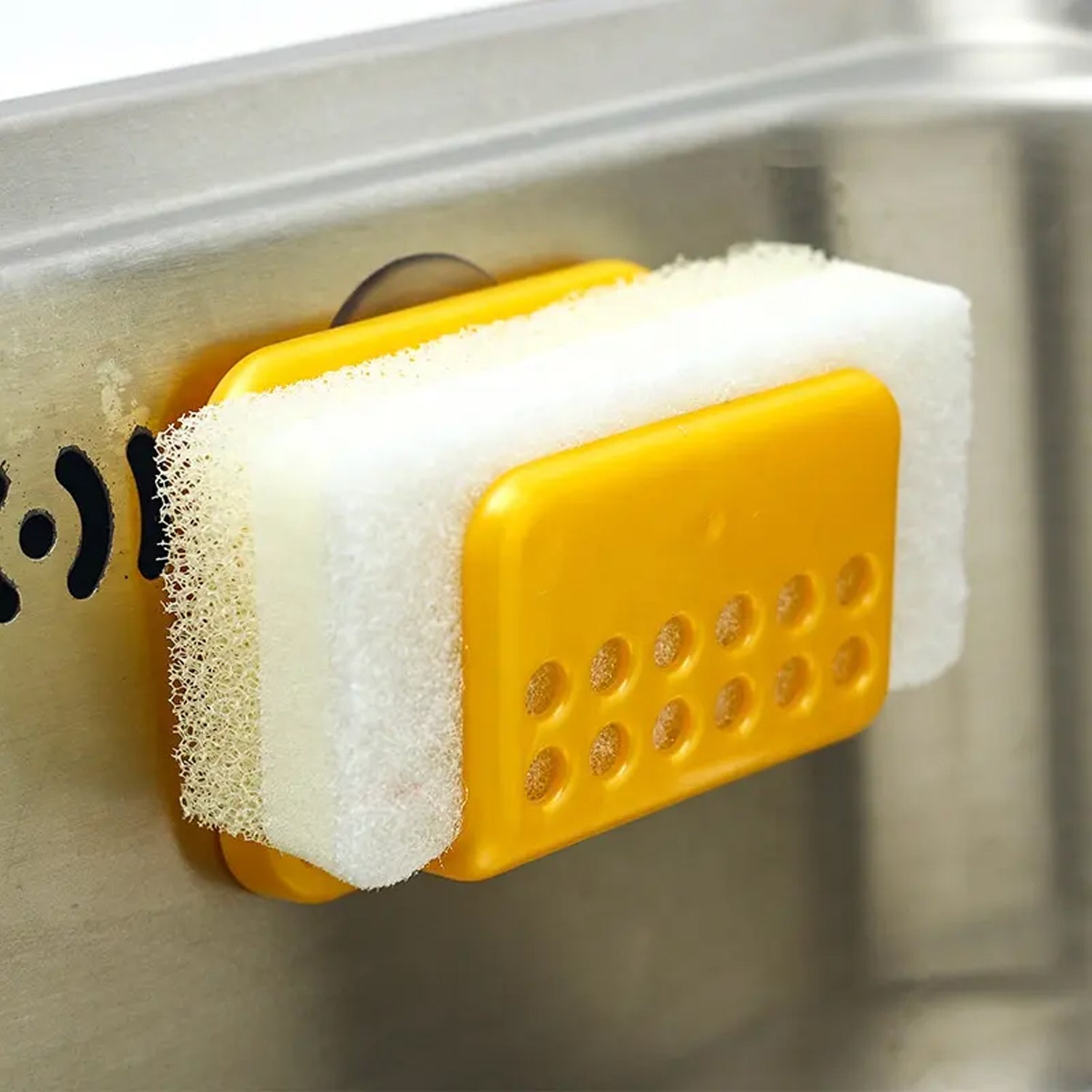 Self-Adhesive Sponge and Soap Holder | No-Drill Sink Organizer & Multipurpose Kitchen Caddy - Springkart 