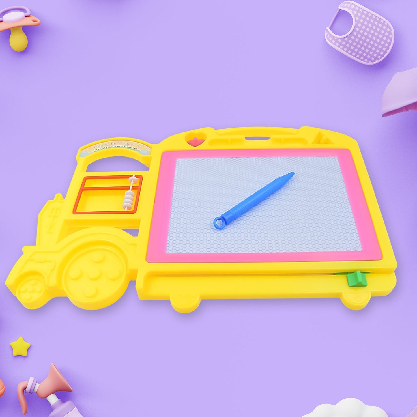 Bus Shape Drawing & Writing Slate Board for Kids (1 pc / 32 × 21 Cm) - Springkart 