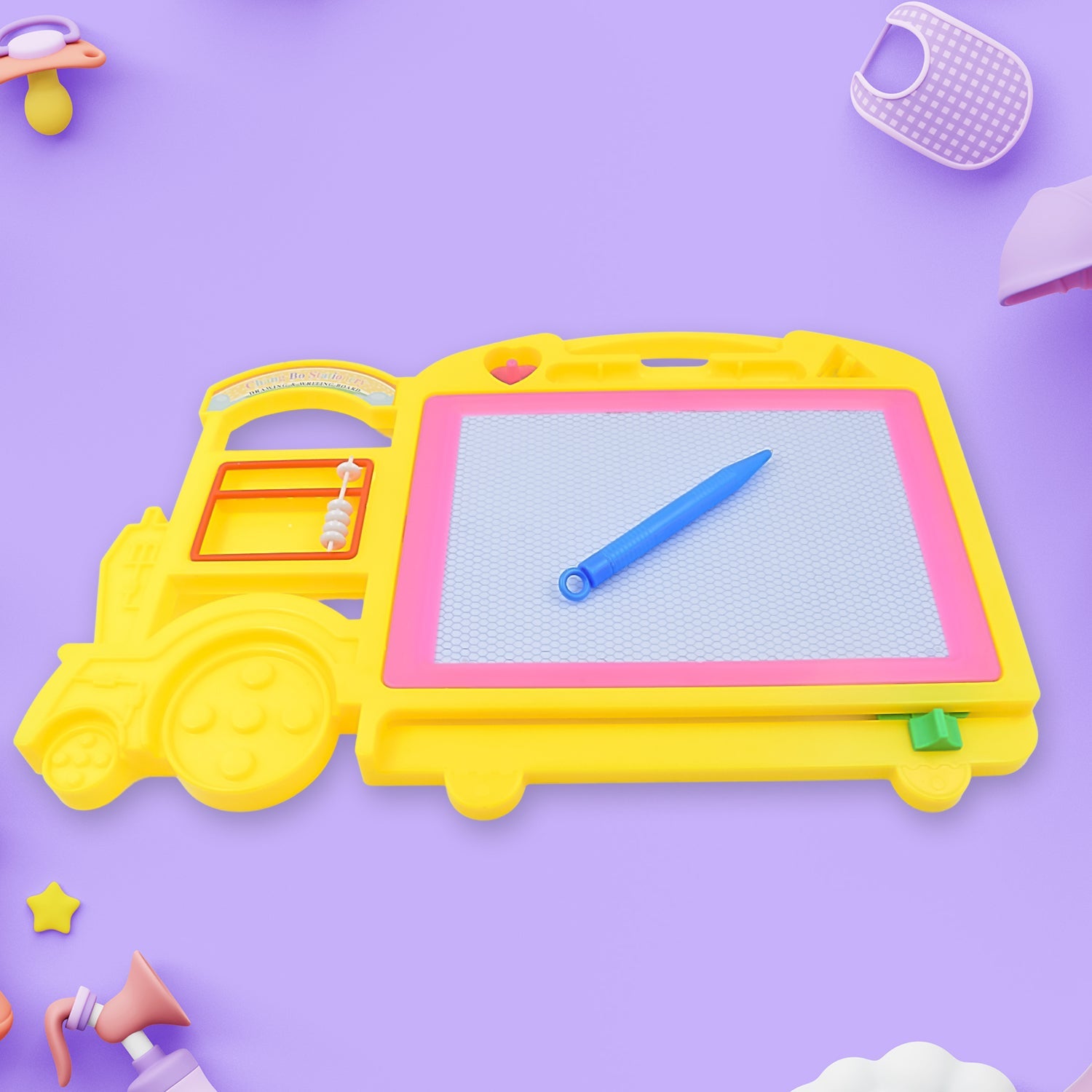 Bus Shape Drawing & Writing Slate Board for Kids (1 pc / 32 × 21 Cm) - Springkart 