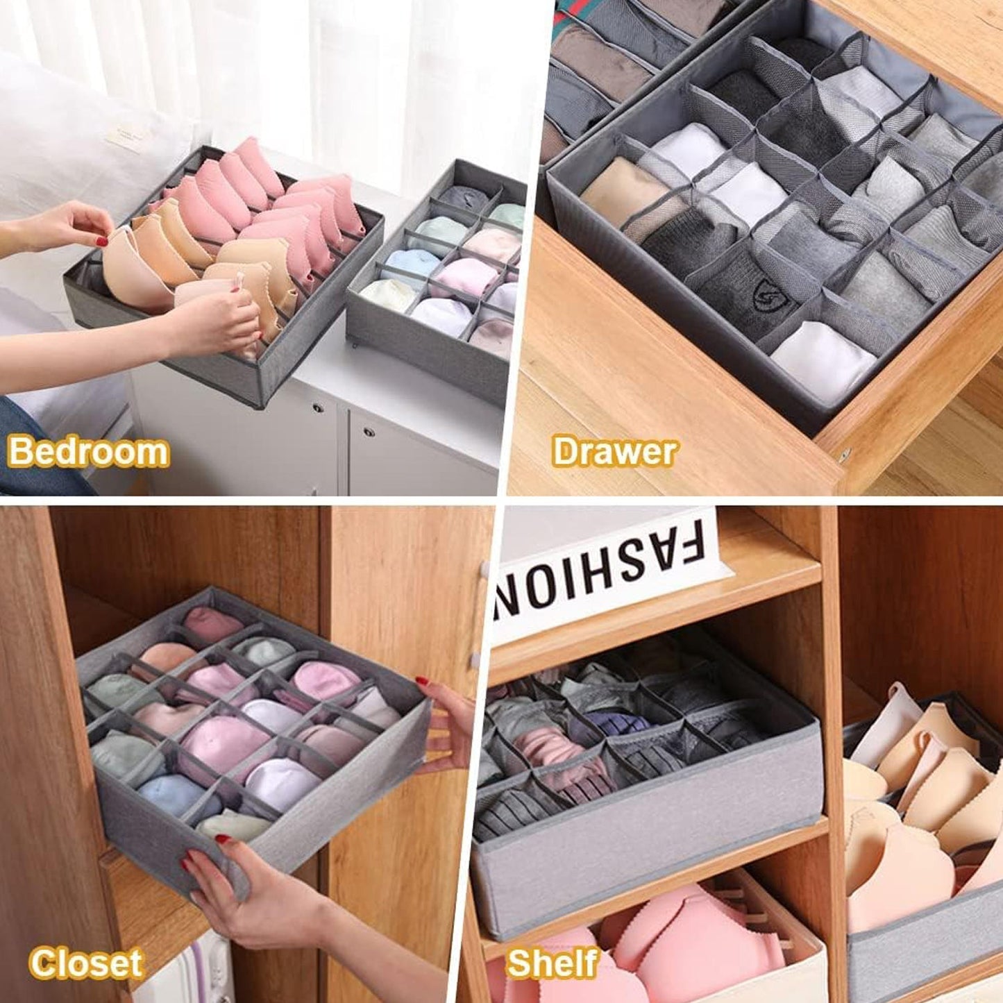 Folding Removable Tie Necktie Sock,Handkerchiefs, Ties, Belts and Underwear Storage Boxes, Easy Assemble Lightweight Folding for Home Daily Use (1 Pc Mix Design) - Springkart 