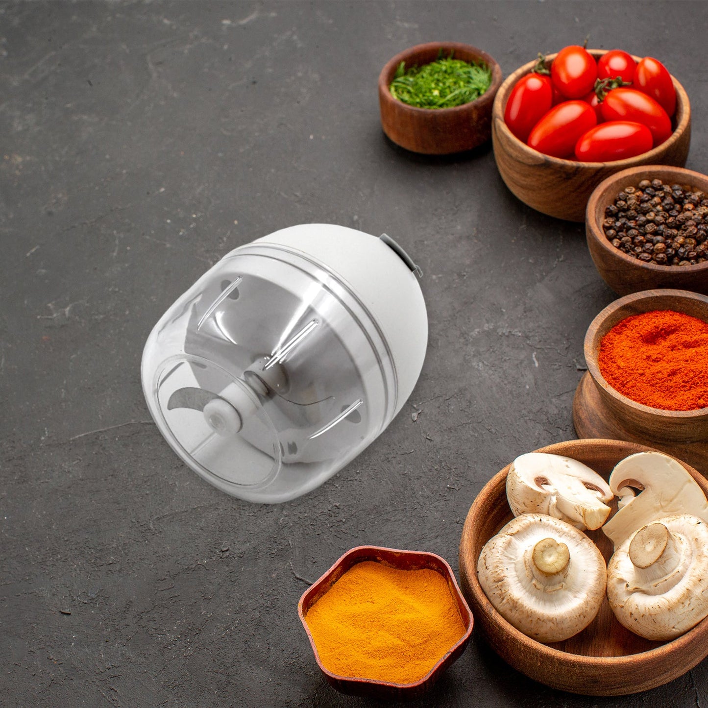 Chopper for Kitchen Electric, Rechargeable Garlic Chopper, Cordless Mini Food Processor, Portable Food Chopper with Detachable Stainless Steel Blade for Garlic, Ginger, Onion, Meat (200ML) - Springkart 